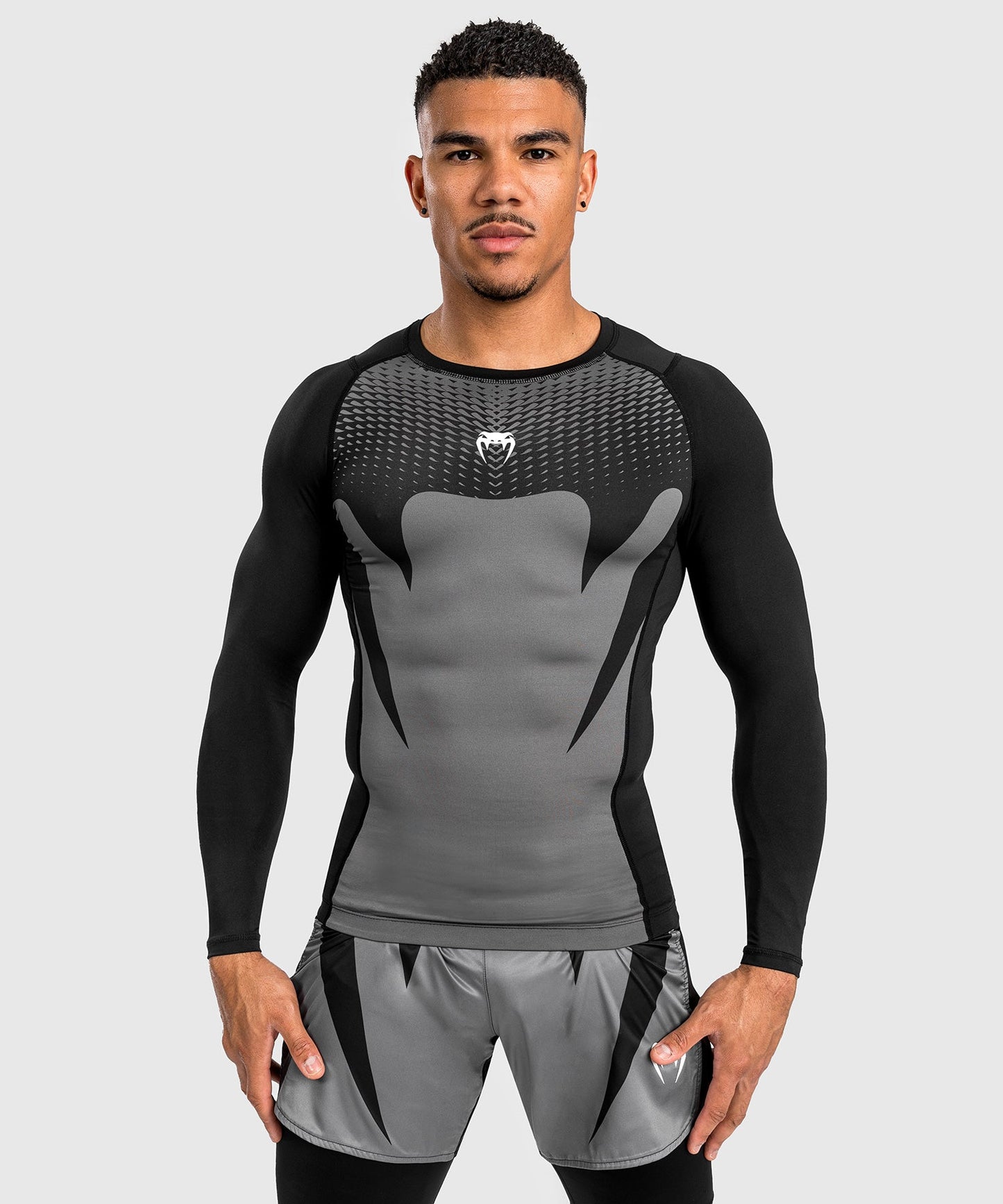 Venum Attack Herren Langarm Rashguard - Schwarz/Grau