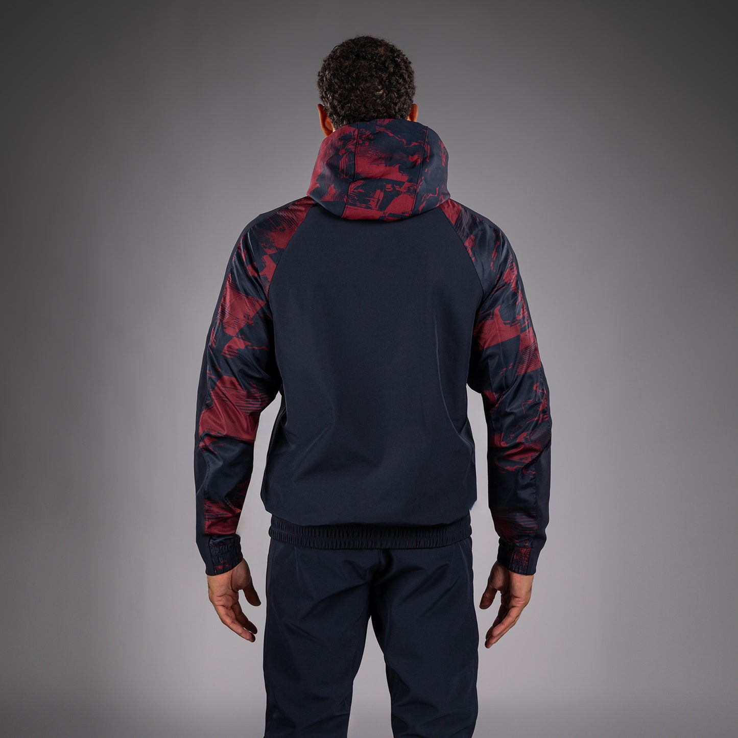 UFC Zenith by Venum Authentic Fight Week Zip Hoodie Herren - Marineblau/Burgunderrot/Silber