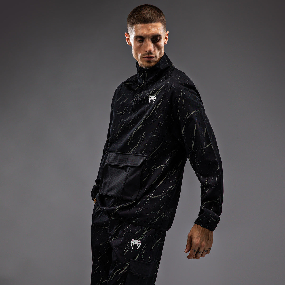 Venum Trooper Herren Trainingsanzug Jacke - Schwarz/Sandstein