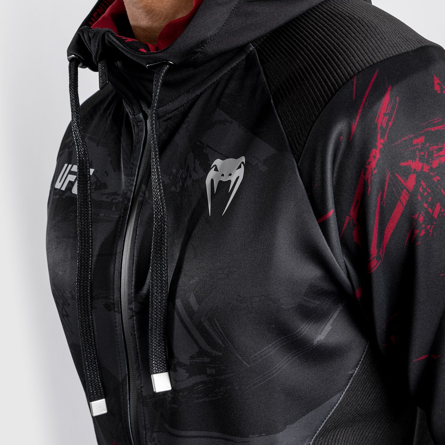 UFC Venum Authentic Fight Week 2.0 Zipped Sweatshirt –  Schwarz/Rot