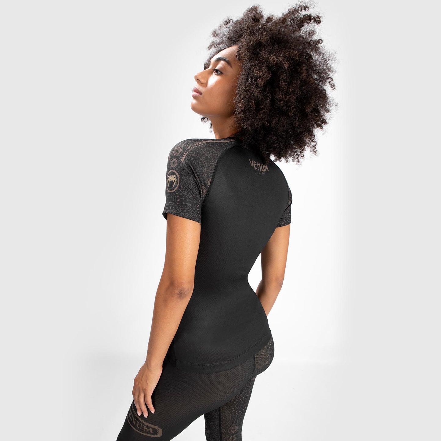 Venum Damen Santa Muerte Dark Side - Rashguard Kurzarm - Schwarz/Braun