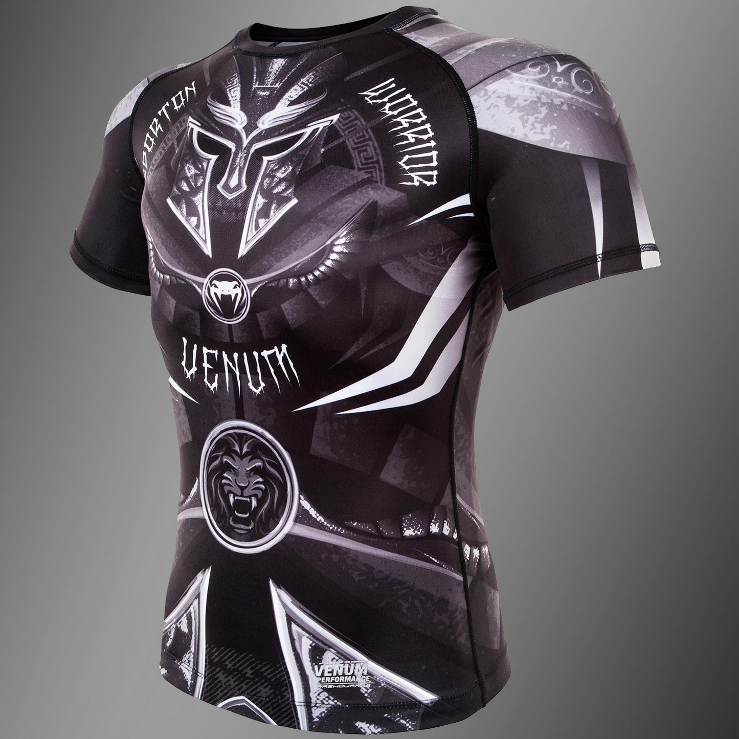 Venum Gladiator 3.0 Rashguard - Schwarz/Weiß - Kurzarm