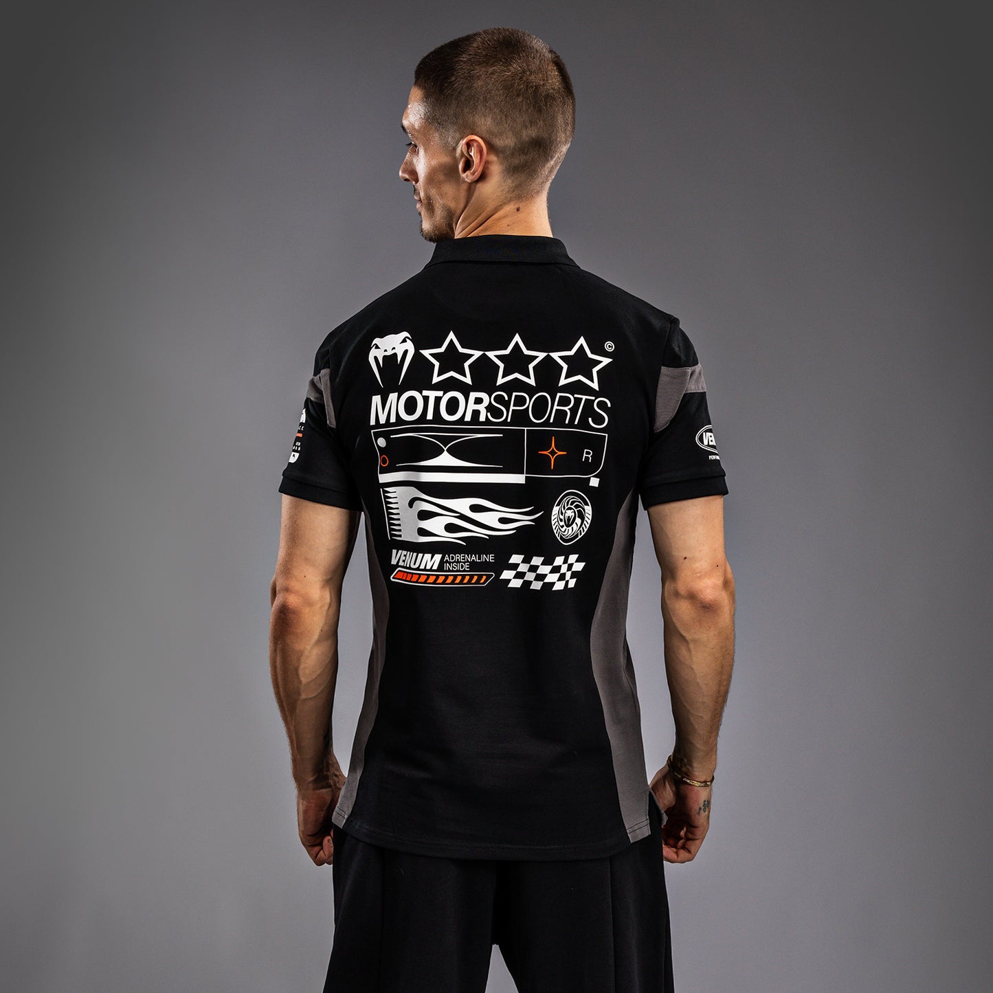 Venum Motorsport Baumwoll-Polo - Tiefschwarz