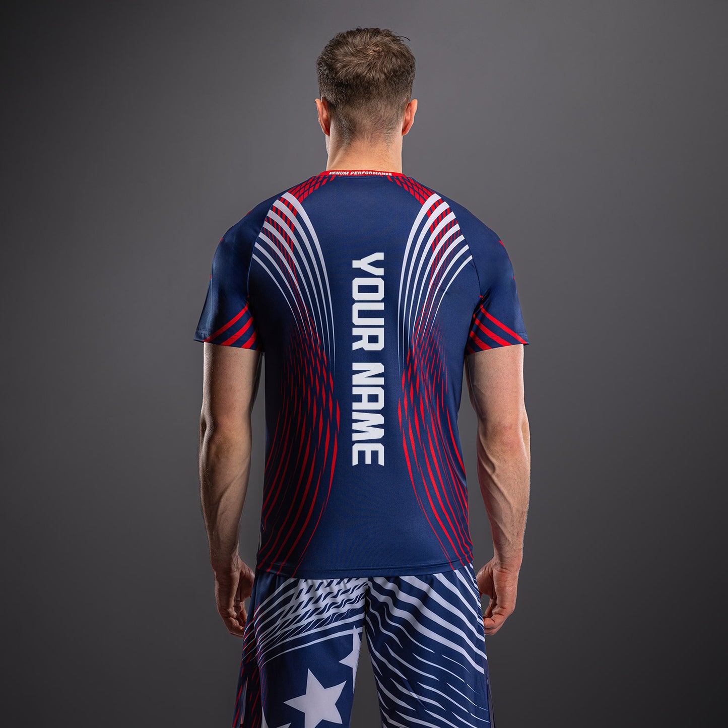 Official UFC Freedom 250 by Venum Personalisiert Authentic Fight Night Walkout Jersey für Herren - Blau