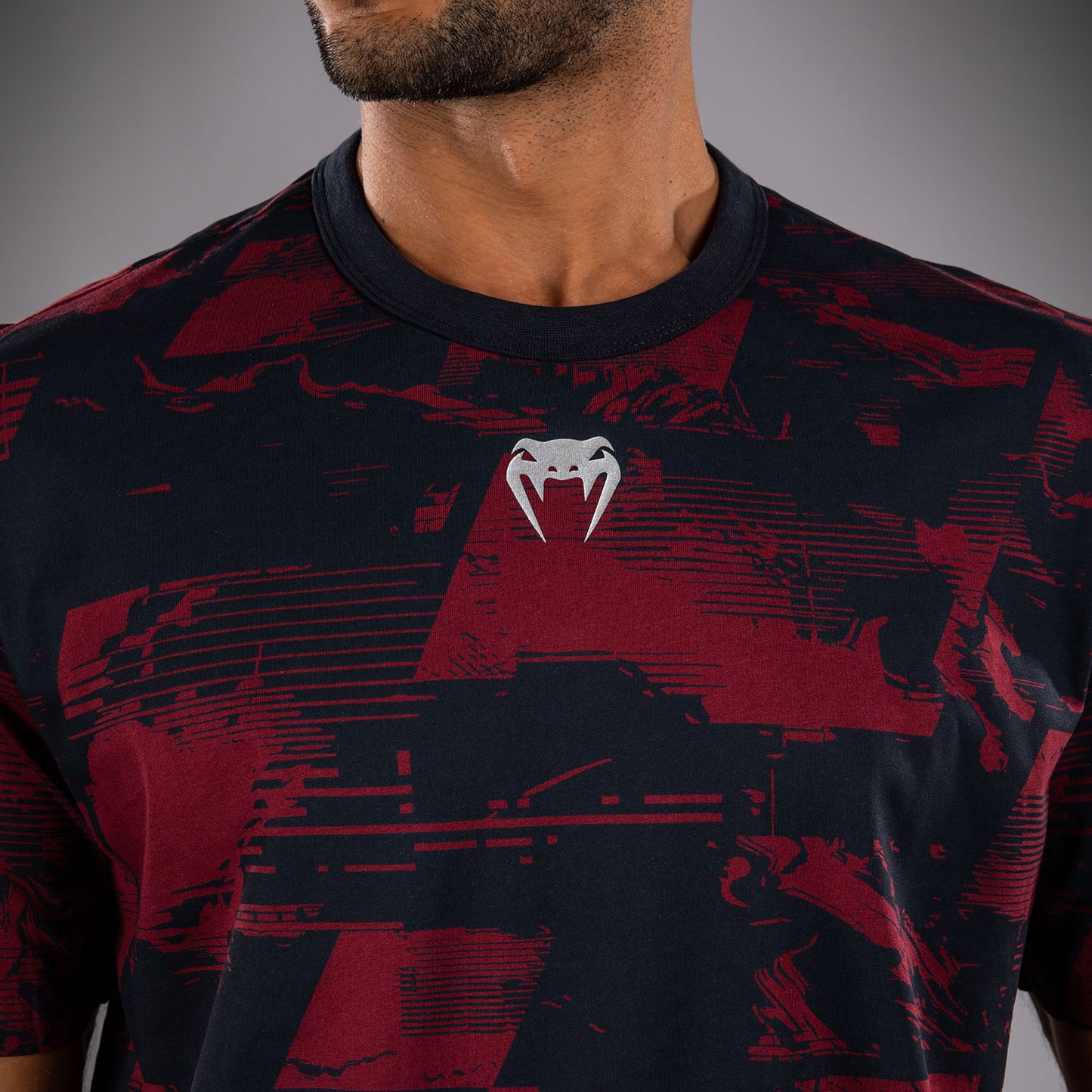 UFC Zenith by Venum Authentic Fight Week Kurzarm T-Shirt Herren - Marineblau/Burgunderrot/Silber