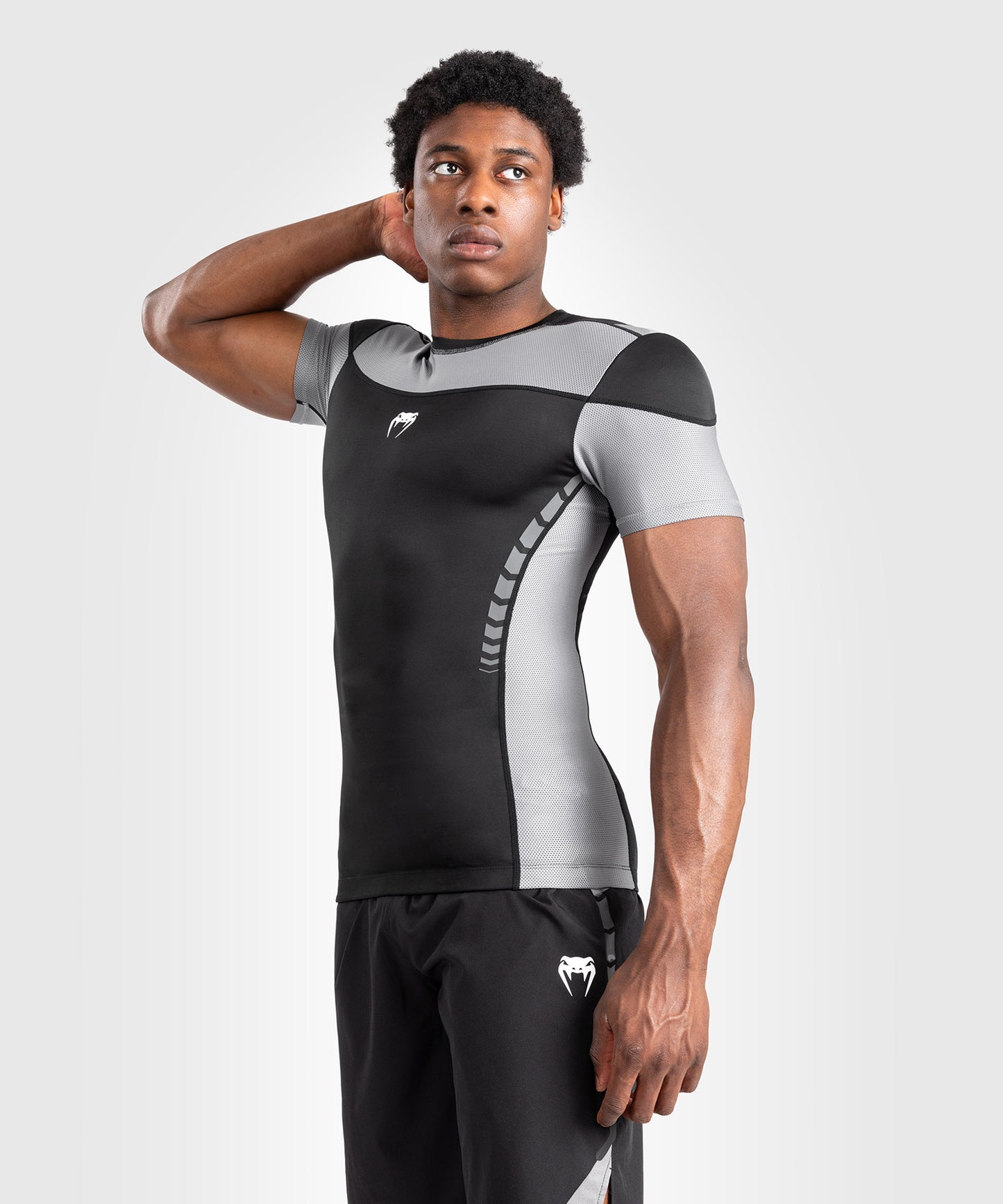 Venum Tempest Herren Kurzarm Rashguard - Schwarz/Grau