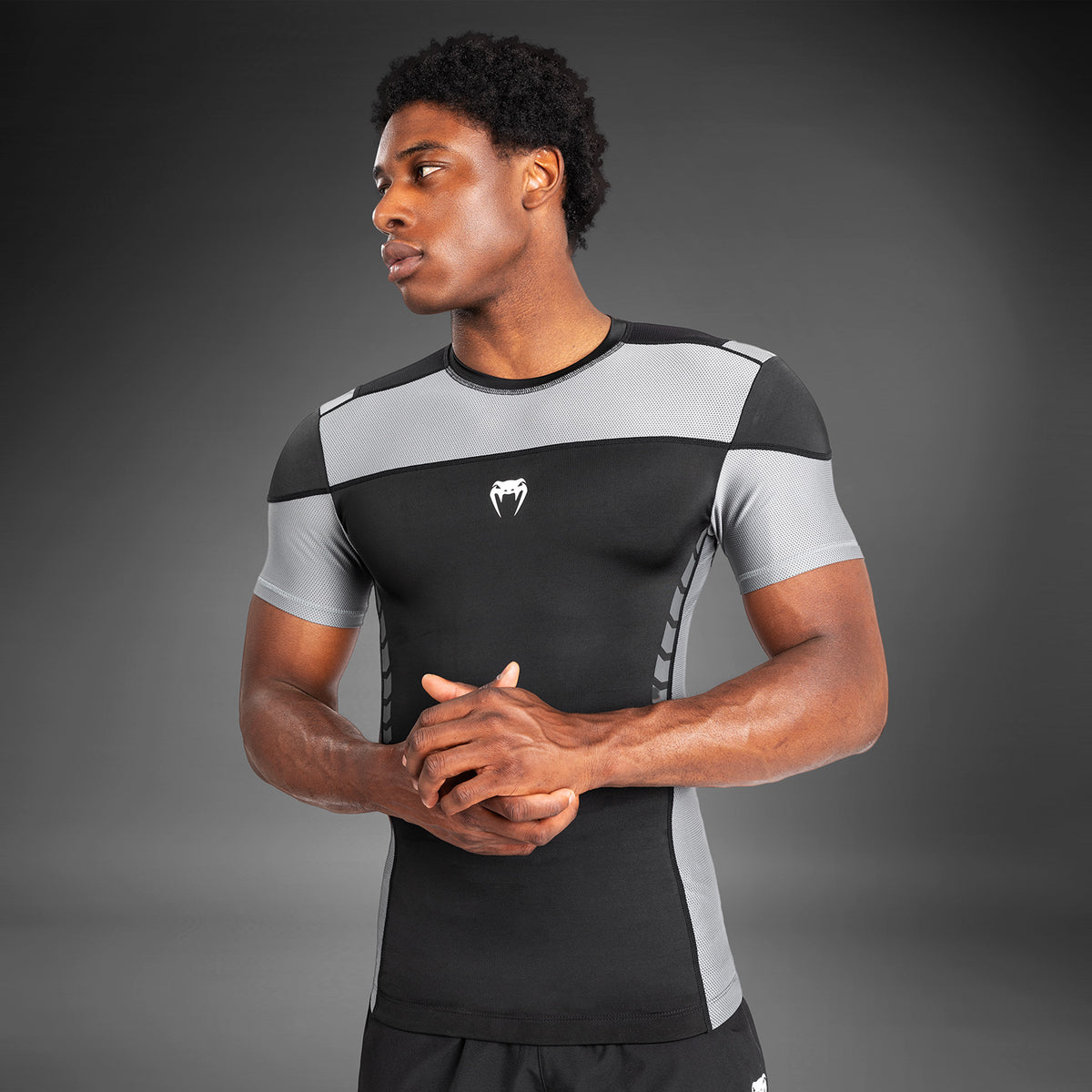 Venum Tempest Herren Kurzarm Rashguard - Schwarz/Grau