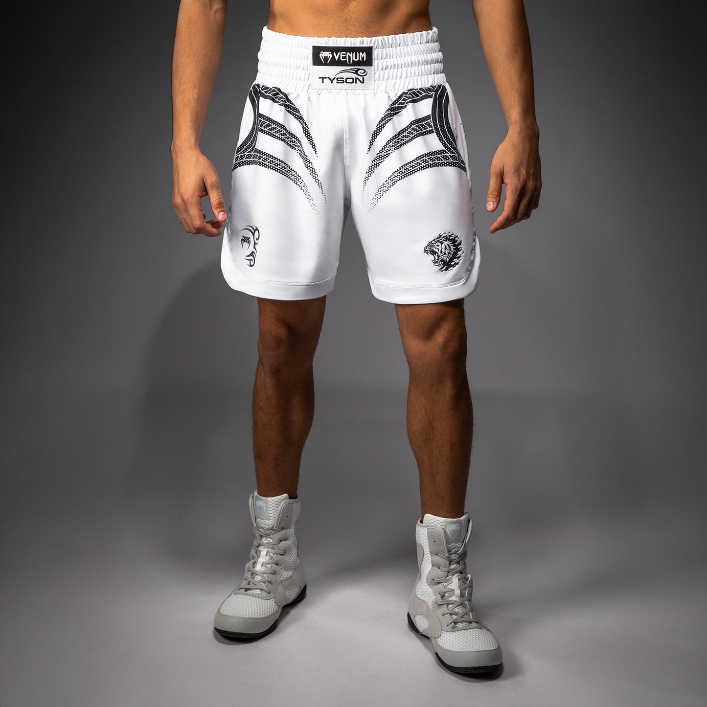 Venum x Mike Tyson Tiger Boxshorts - Optisch Weiß/Tiefschwarz