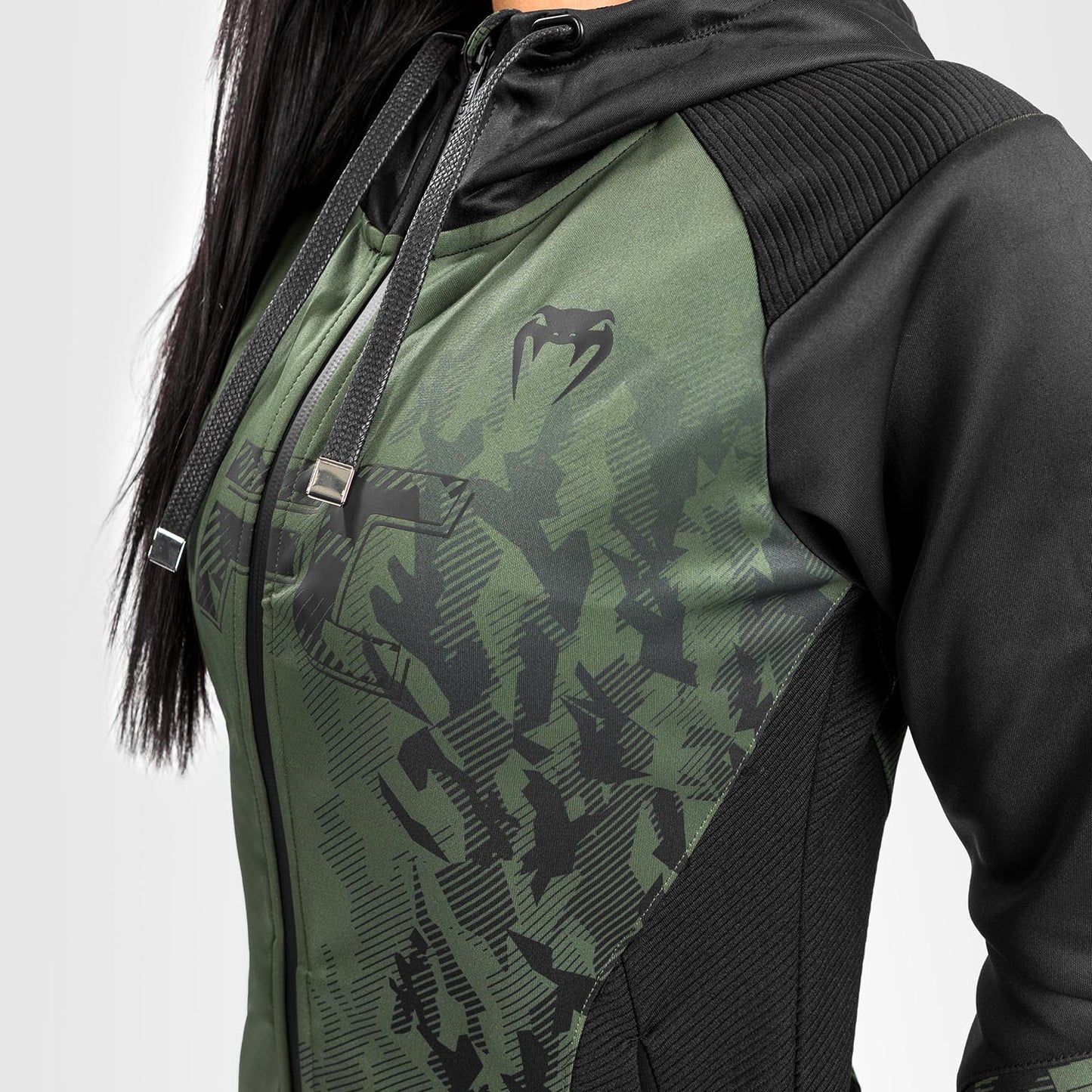 UFC Venum Authentic Fight Week Damen Hoodie mit Reißverschluss - Khaki