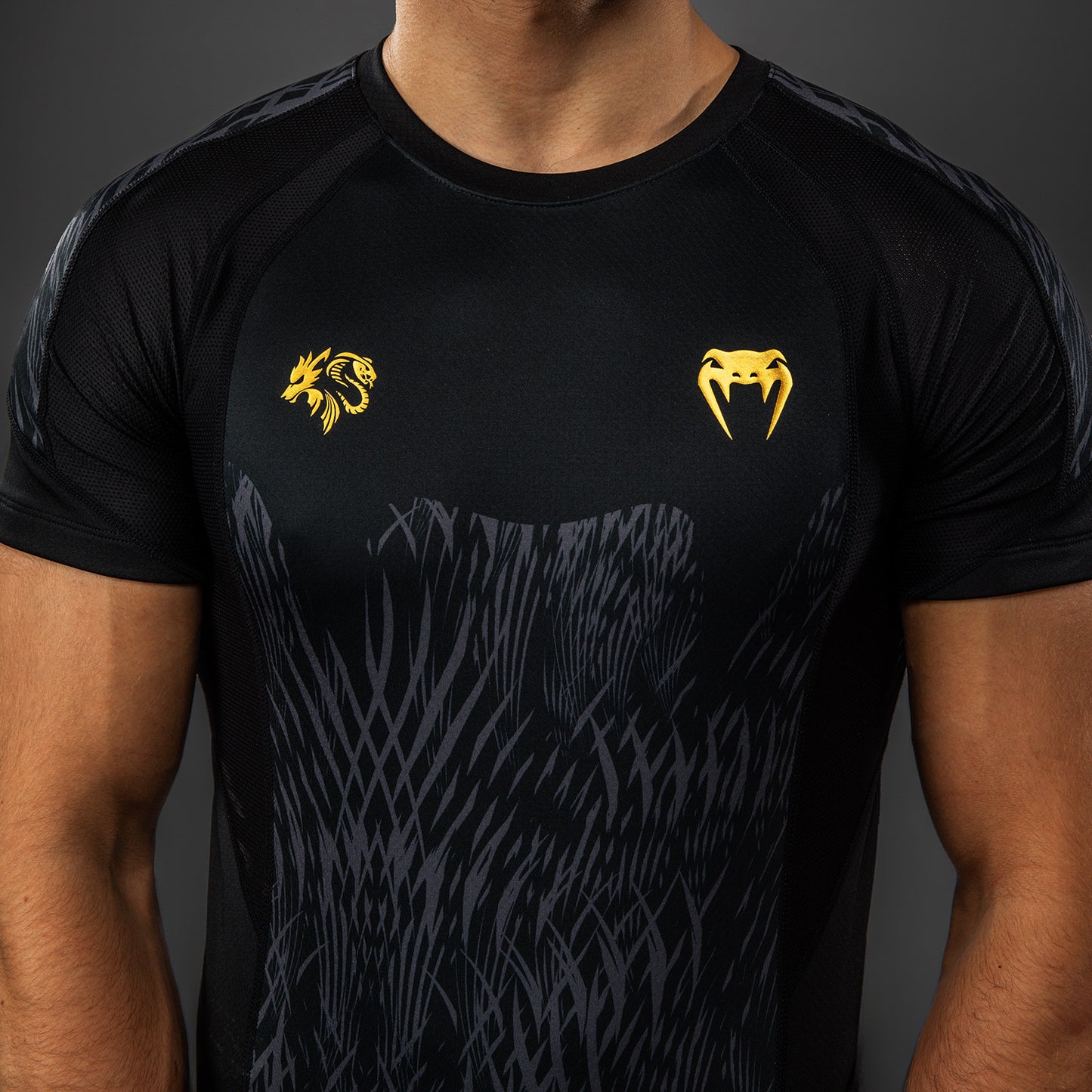 Venum x Chimaev Kurzarm Rashguard - Schwarz/Grau