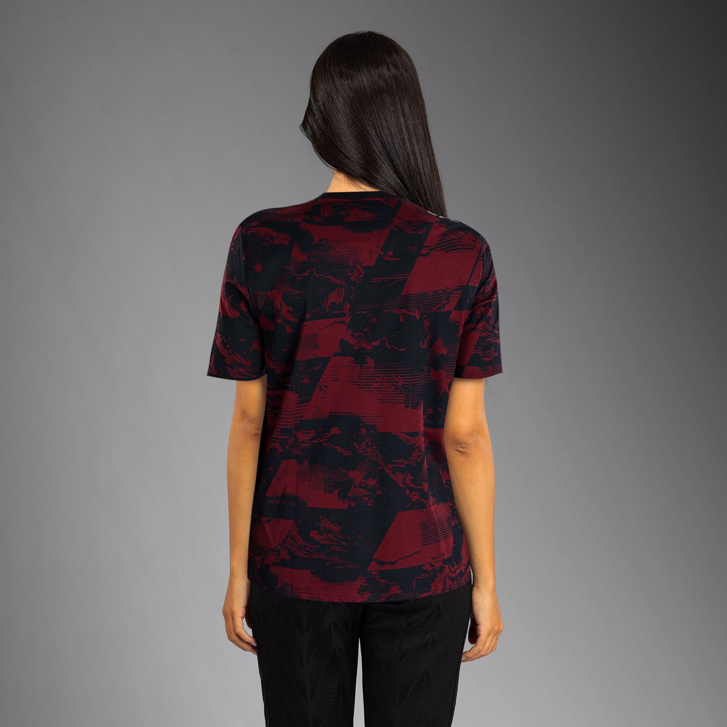 UFC Zenith by Venum Authentic Fight Week Kurzarm T-Shirt Damen - Marineblau/Burgunderrot/Silber