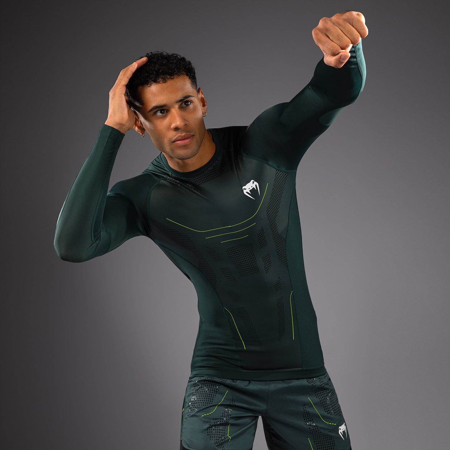 Venum Technical 3.0 Langarm Rashguard - Waldgrün