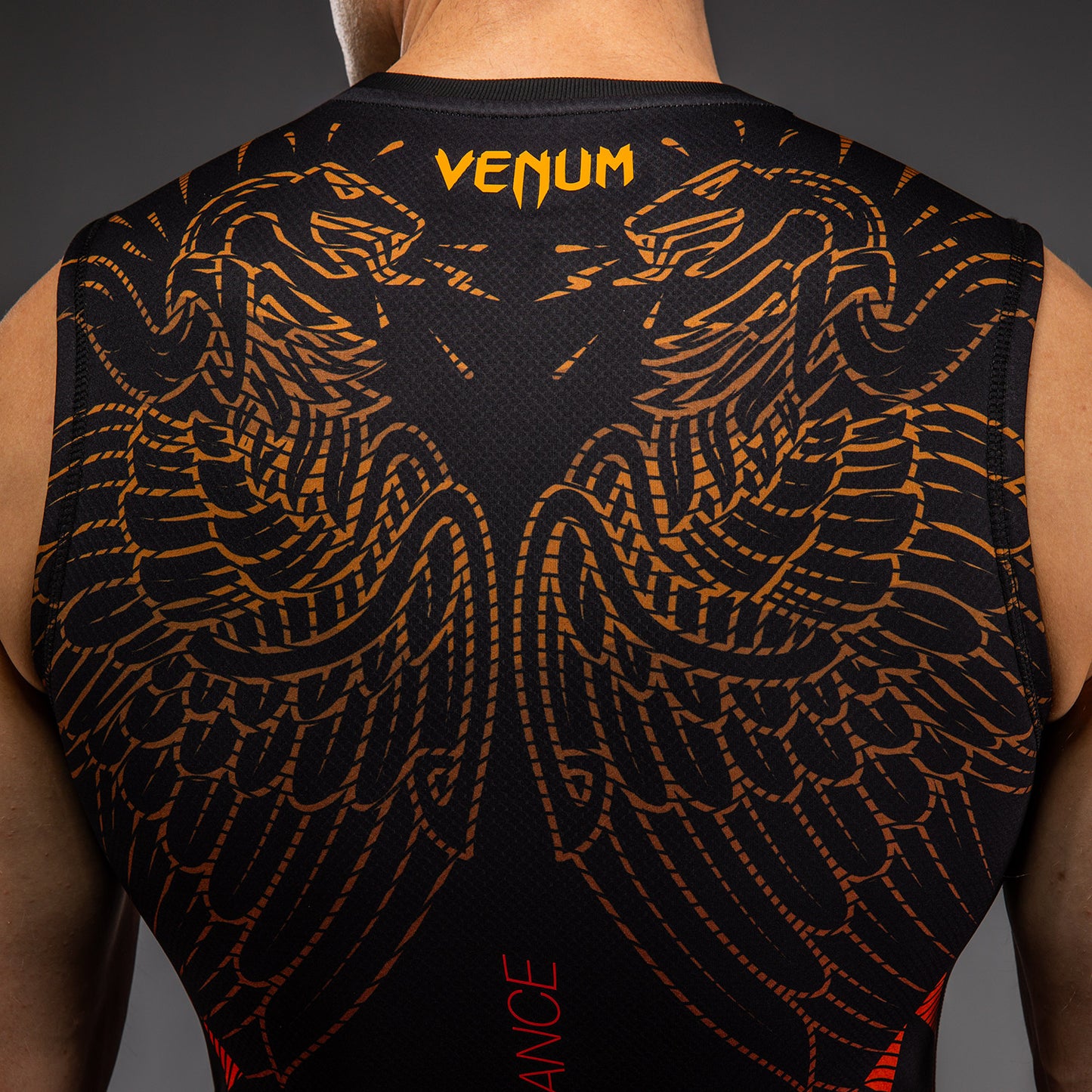 Venum Quetzal Fury Ärmelloses Rashguard - Schwarz/Fury Rot/Tangerine