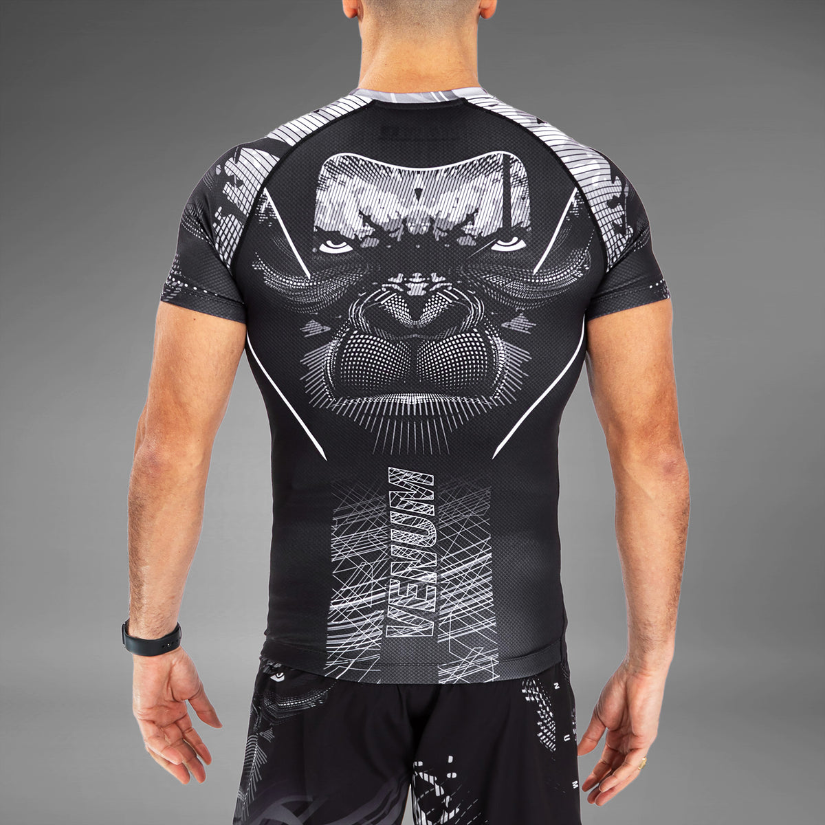 Venum Gorilla Dschungel Rashguards Kurzarm - Schwarz/Weiß