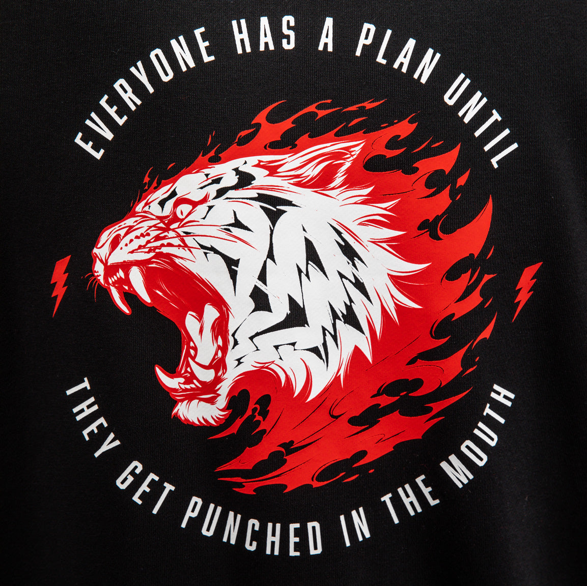 Venum x Mike Tyson Tiger Ärmelloser Hoodie - Tiefschwarz/Intensivrot