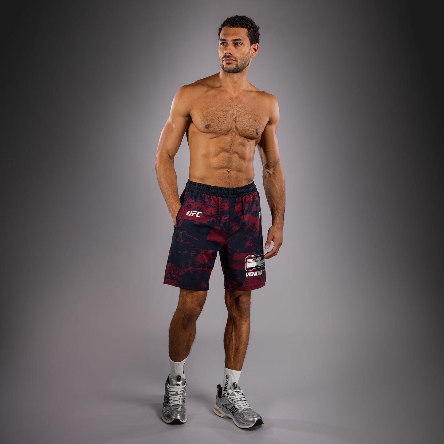 UFC Zenith by Venum Authentic Fight Week Performance Short Herren - Marineblau/Burgunderrot/Silber