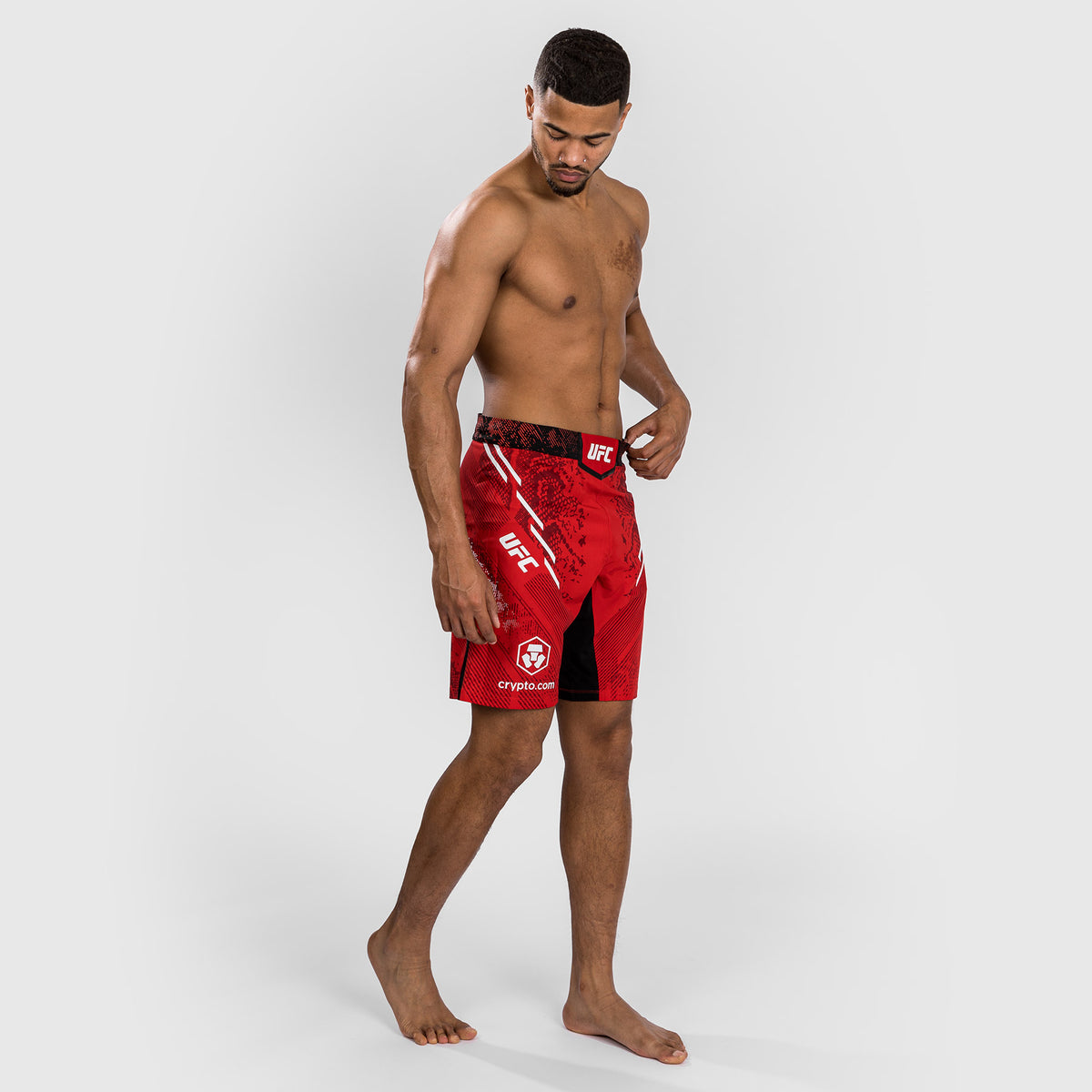 UFC Adrenaline by Venum Personalisierte Authentische Fight Night Herren-Kampfshorts - Lange Passform - Rot