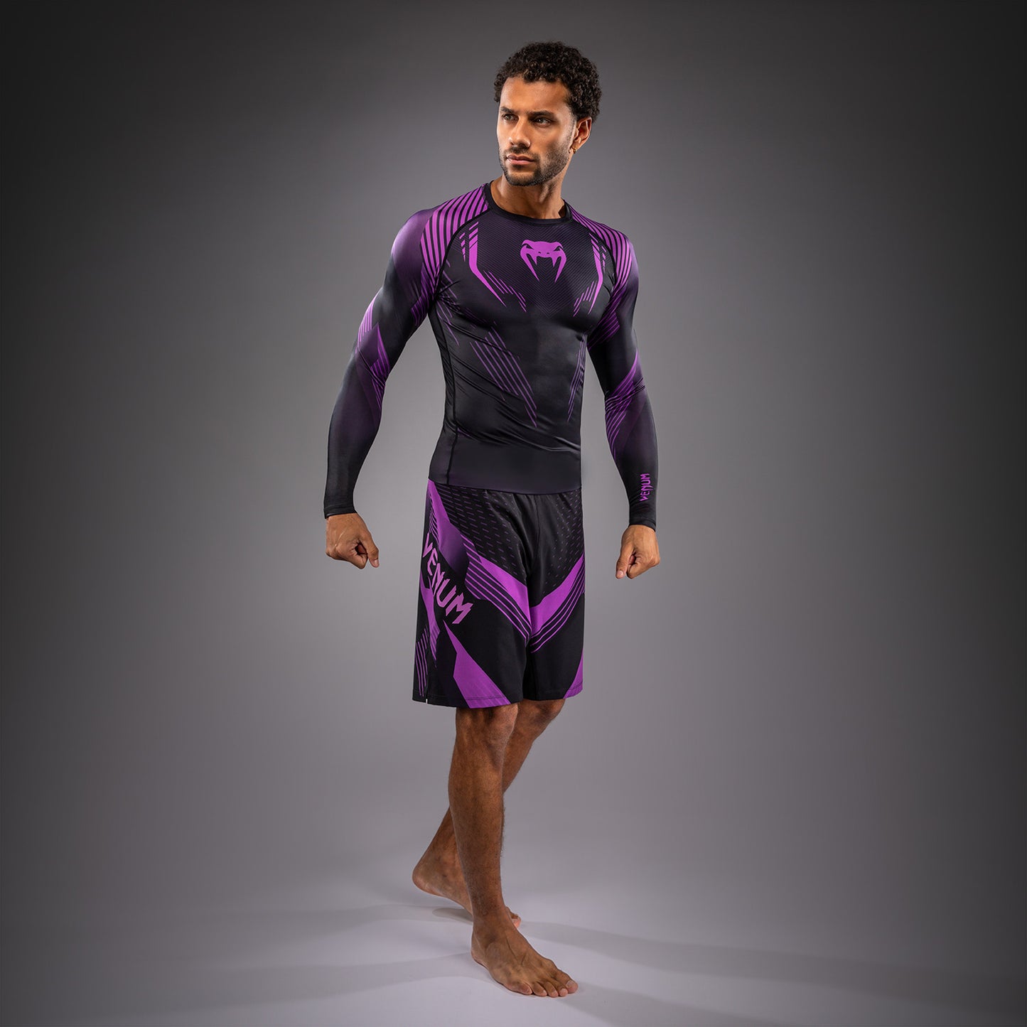 Venum No-Gi 6.0 Langarm Rashguard - Schwarz/Lila