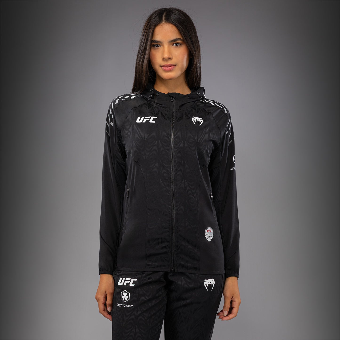 UFC Zenith by Venum Authentic Fight Night Kapuzenjacke Damen Personalisiert - Schwarz