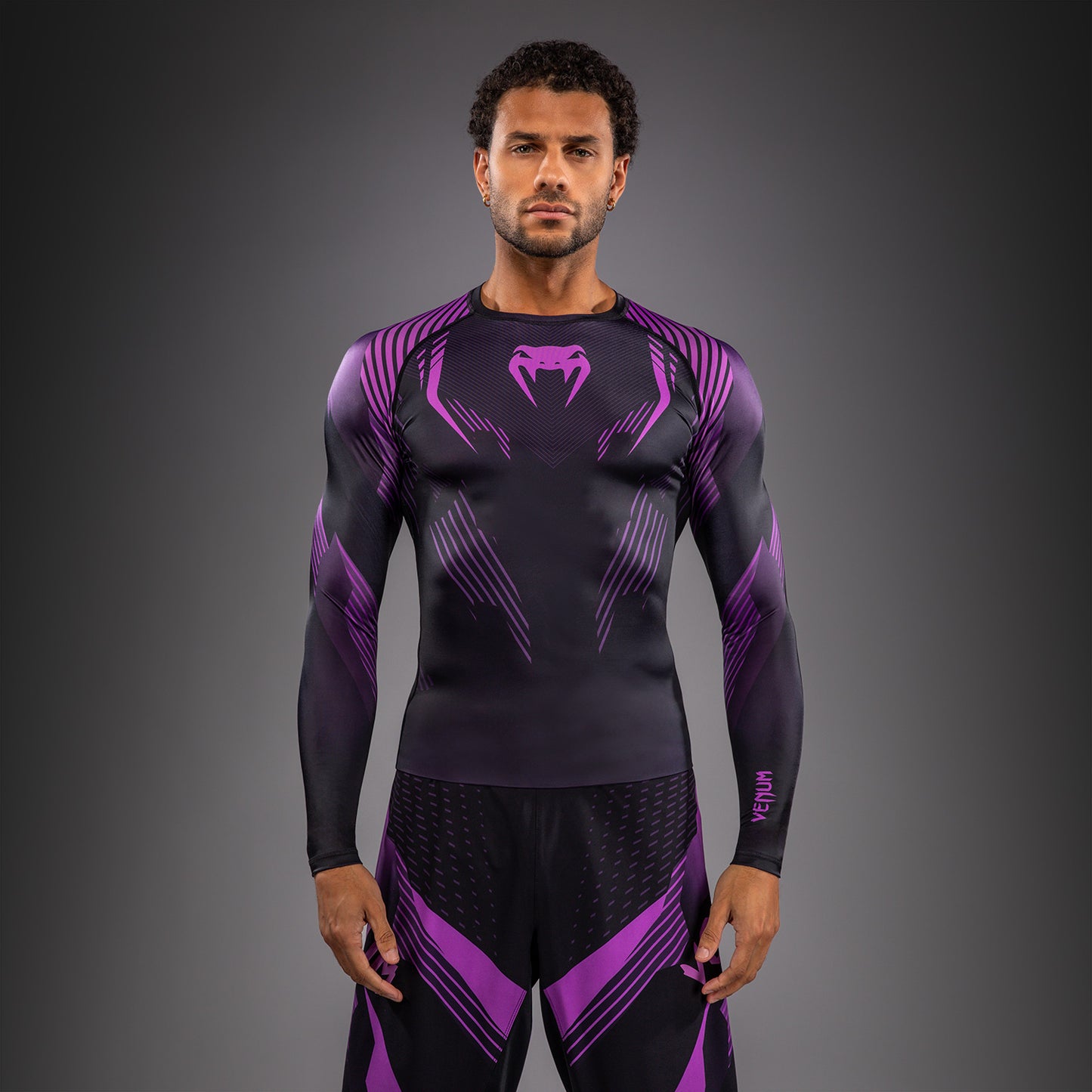 Venum No-Gi 6.0 Langarm Rashguard - Schwarz/Lila