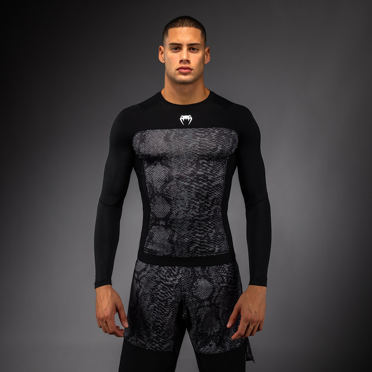 Venum G-Fit Scales Langarm Rashguard – Schwarz/Anthrazitgrau