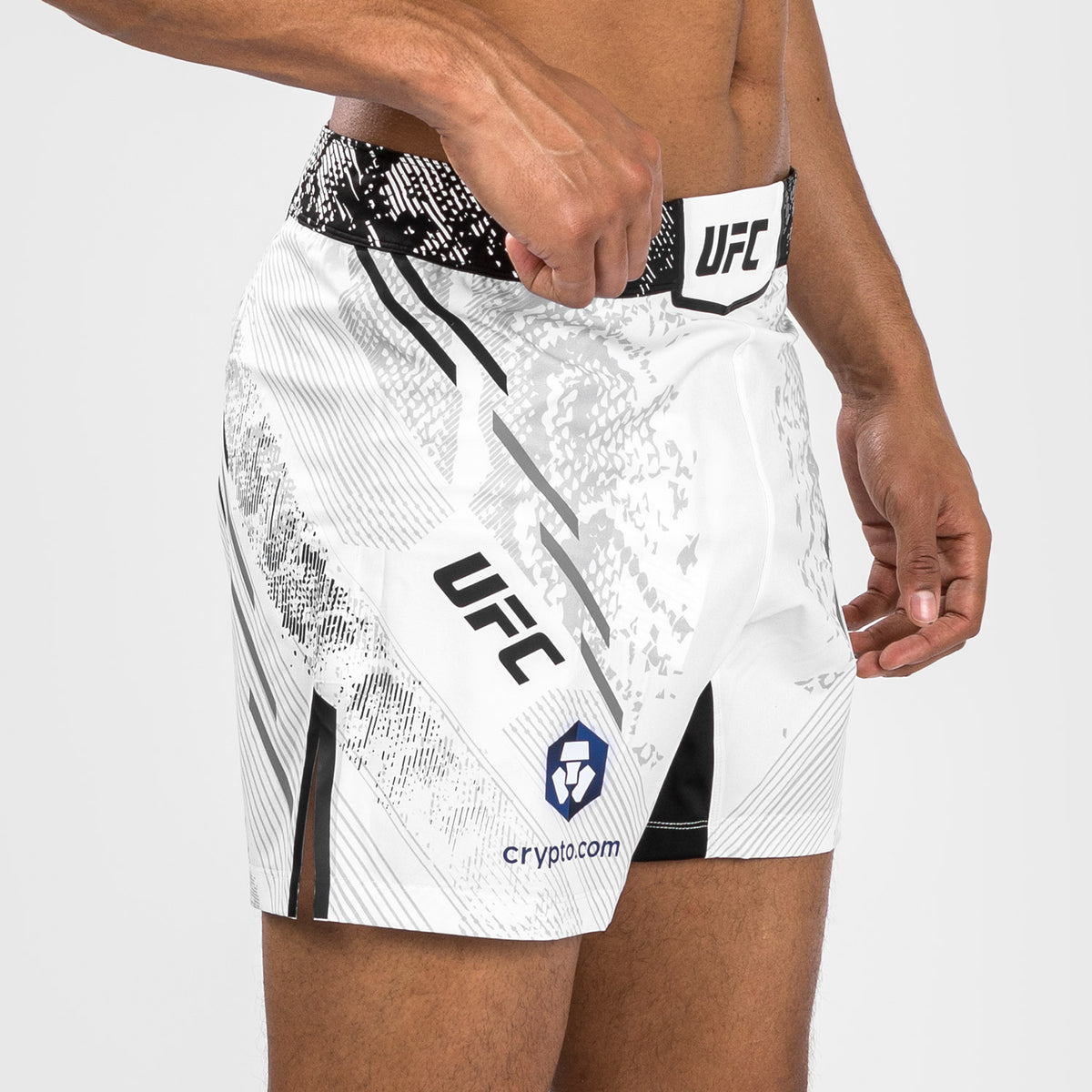 UFC Adrenaline by Venum Personalisierte Authentic Fight Night Herren-Kampfshort - Kurze Passform - Weiß