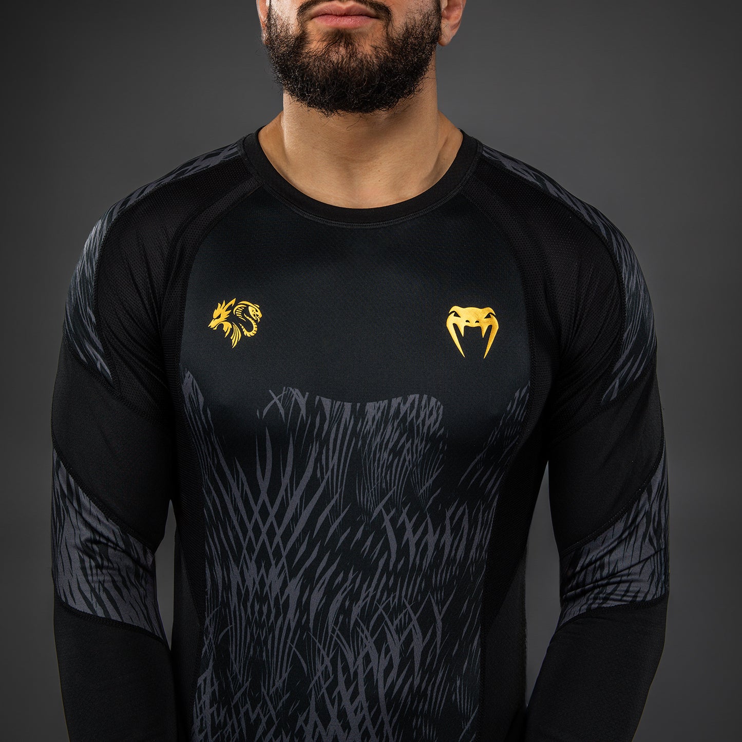 Venum x Chimaev Langarm Rashguard - Schwarz/Grau