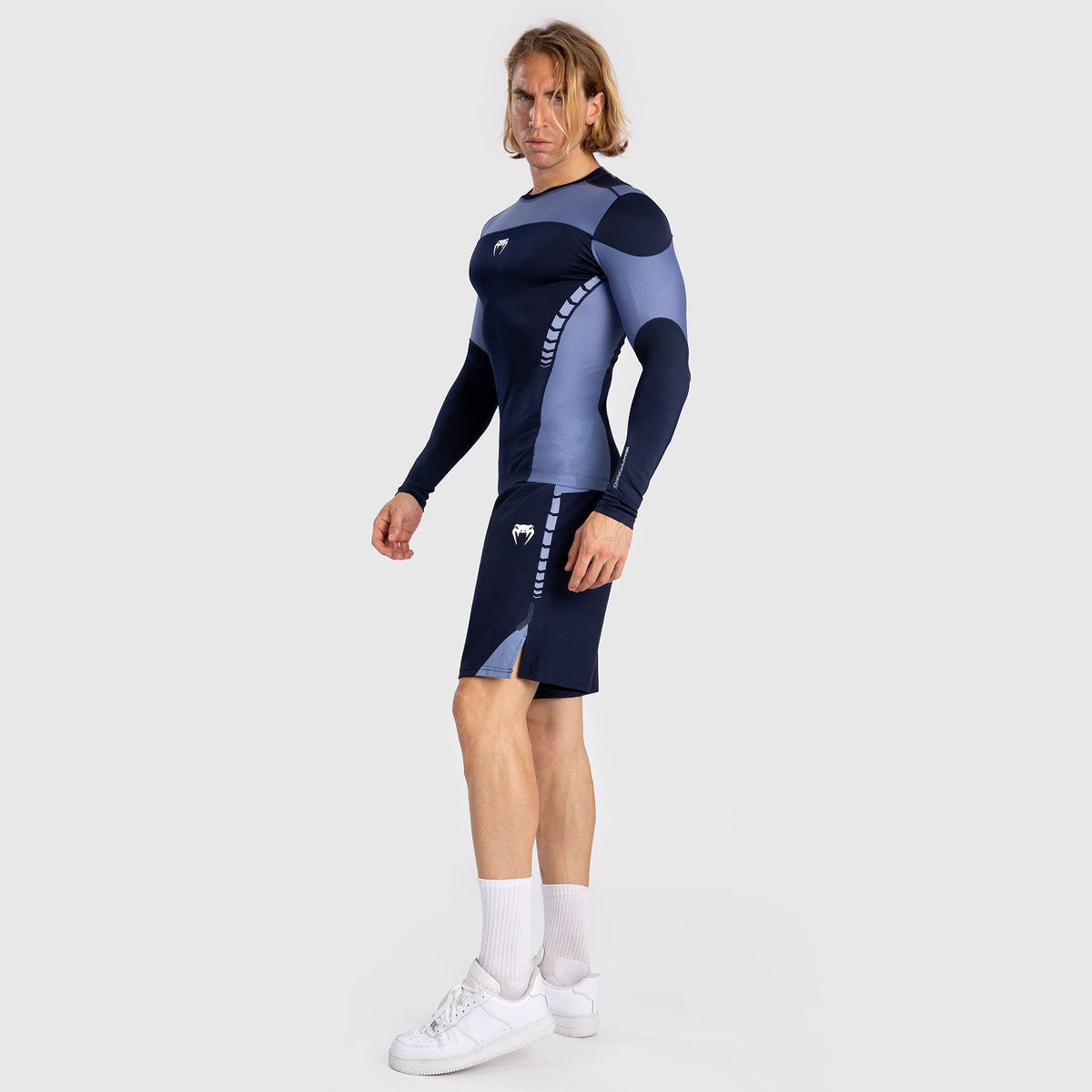 Venum Tempest Herren Langarm Rashguard - Marineblau/Blau