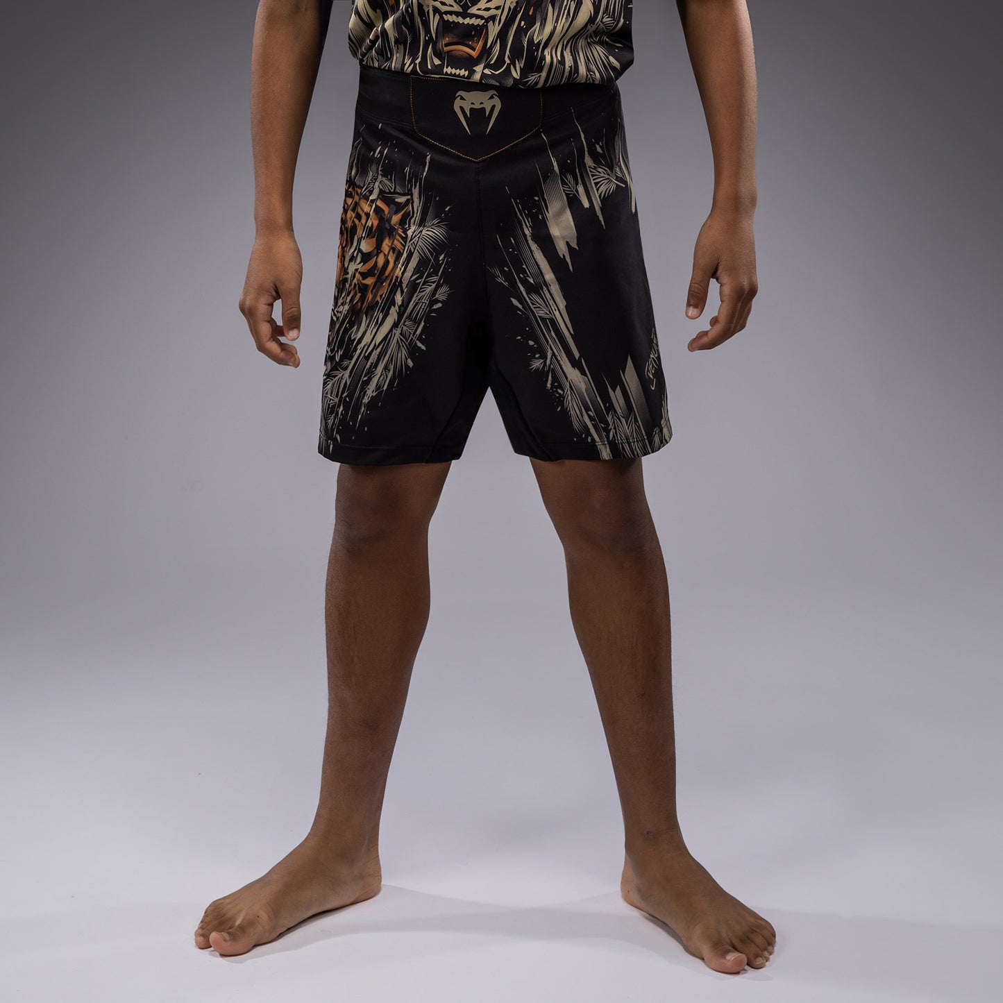 Venum Tiger Kinder Kampfshorts - Schwarz/Neonorange