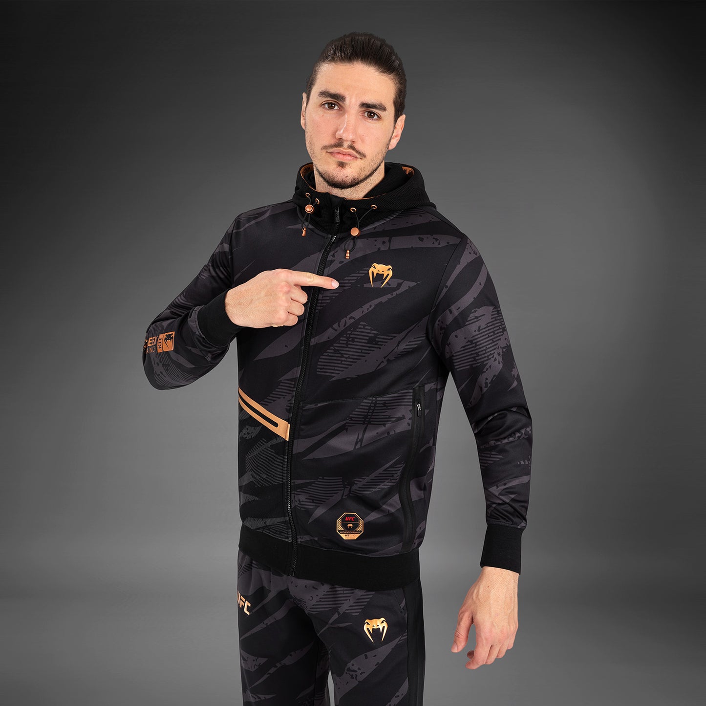 UFC Adrenaline by Venum Fight Week Herren Zip Hoodie - Urban Camo