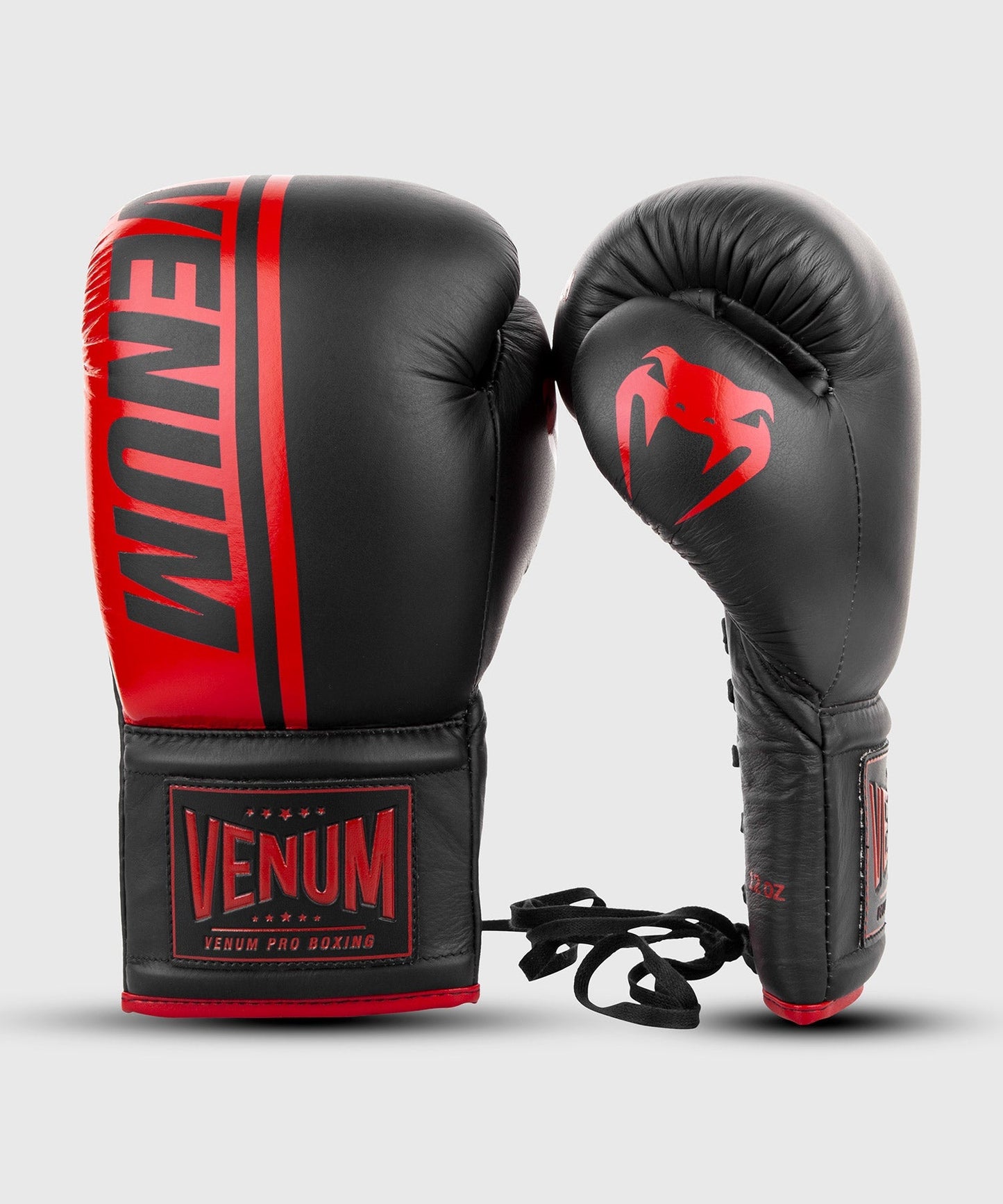 Venum Shield professionelle Boxhandschuhe - MIT SCHNÜRUNG - Schwarz/Rot