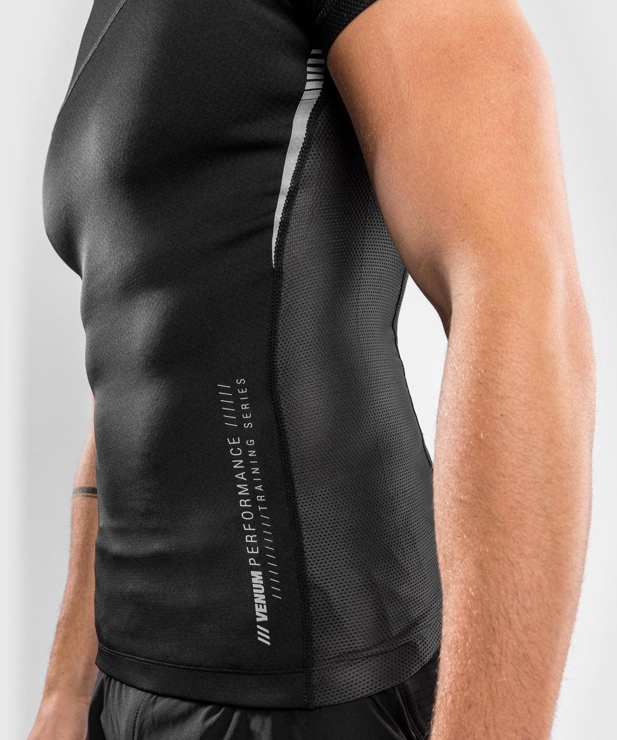 Venum Tempest 2.0 Kompressionsshirt (Kurzarm) : Schwarz / Grau