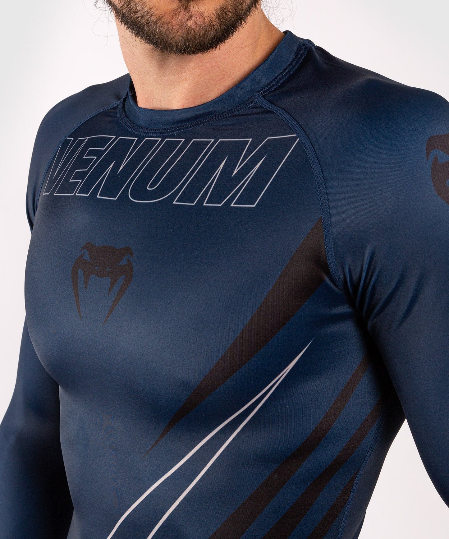 Venum Contender 5.0 Rashguard - Lange Ärmel - Marineblau/sand