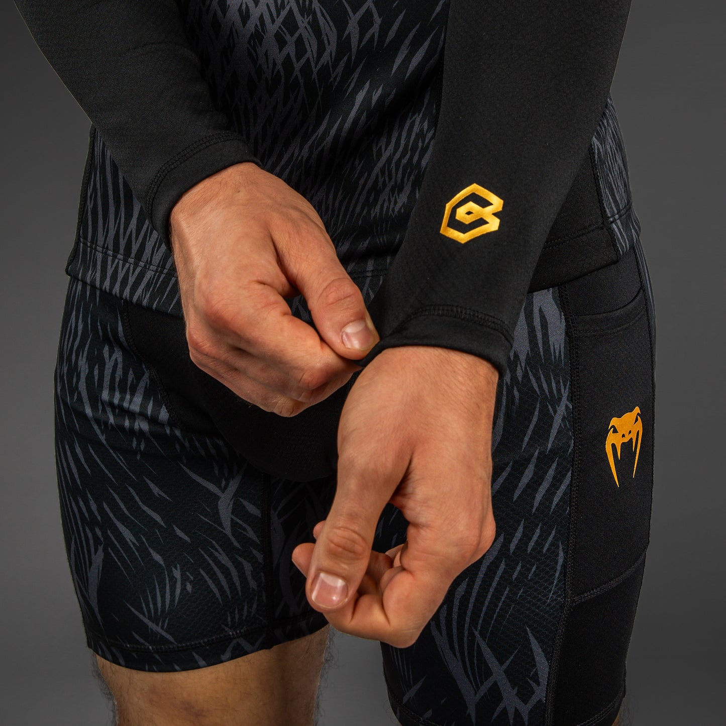 Venum x Chimaev Langarm Rashguard - Schwarz/Grau