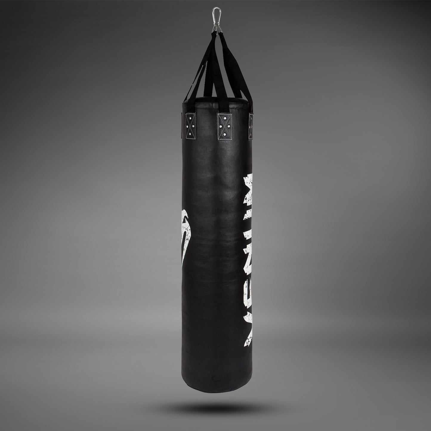 Venum Challenger Boxsack + Deckenhaken - Schwarz/Weiß - 130 cm - Gefüllt