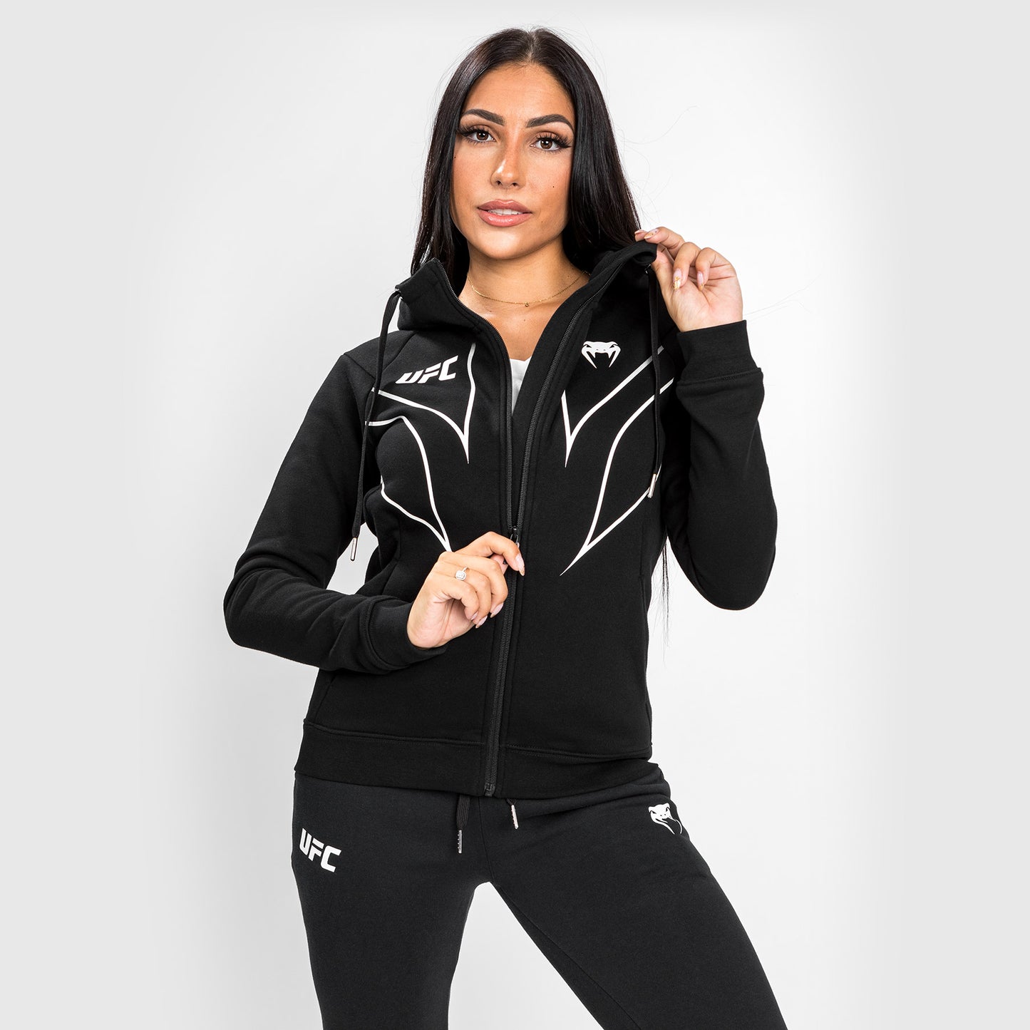 UFC Venum Fight Night 2.0 Replik Frauen Full Zip Hoodie - schwarz