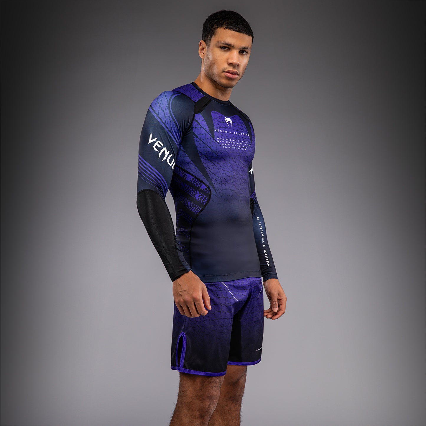 Venum x TEKKEN 8 Langarm Rashguard - Schwarz/Lila