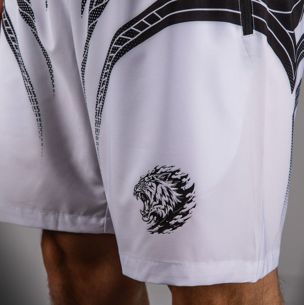 Venum x Mike Tyson Tiger Trainingsshorts - Optisch Weiß/Tiefschwarz