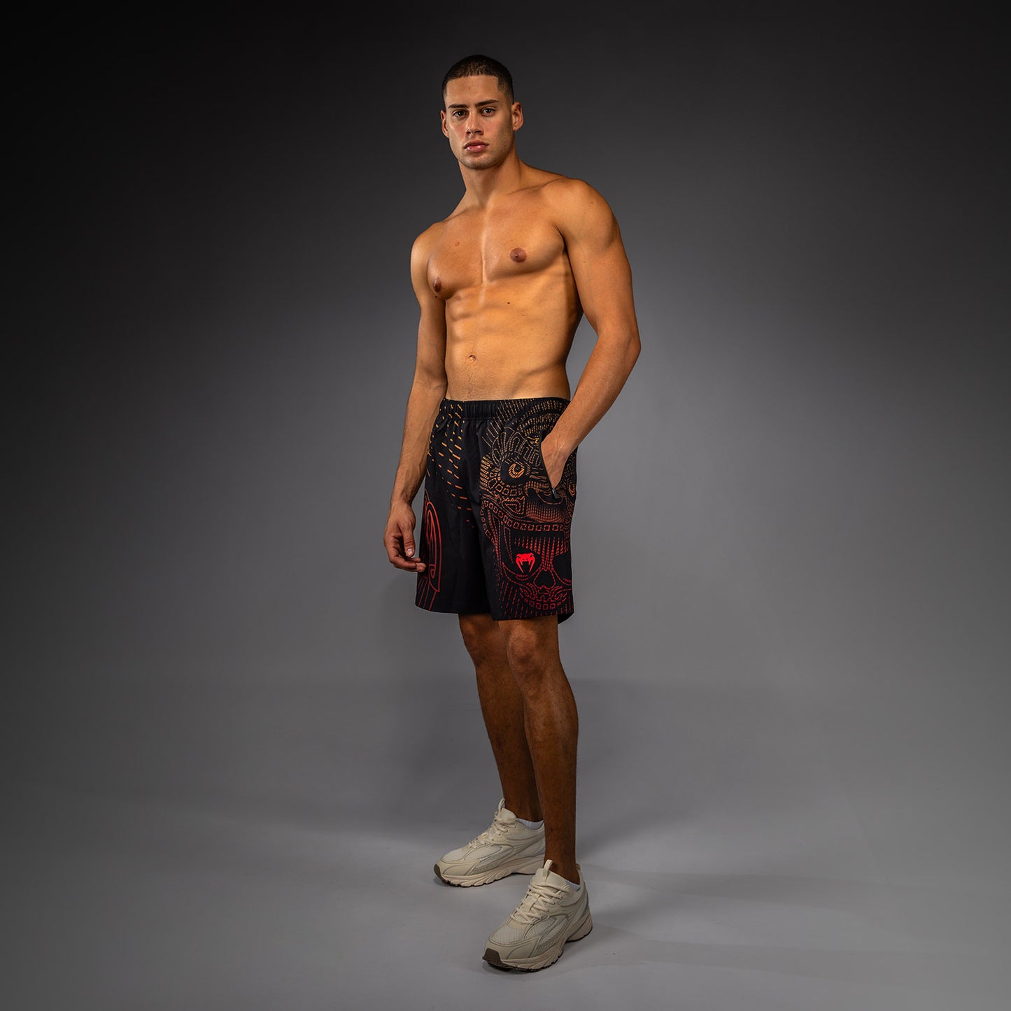 Venum Quetzal Fury Trainingsshorts - Schwarz/Fury Rot/Tangerine