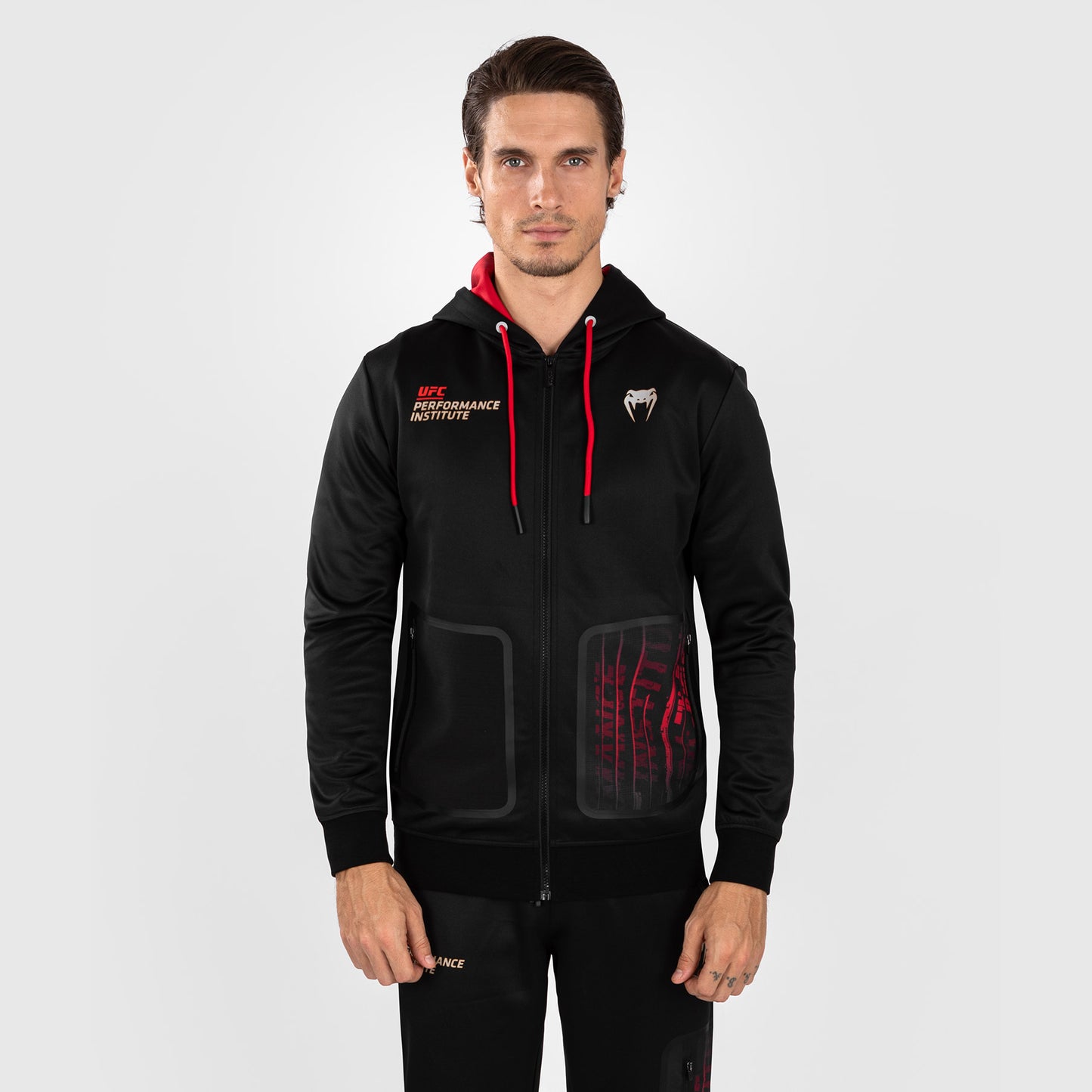 UFC Venum Performance Institute 2.0 Herren Zip Hoodie - Schwarz/Rot