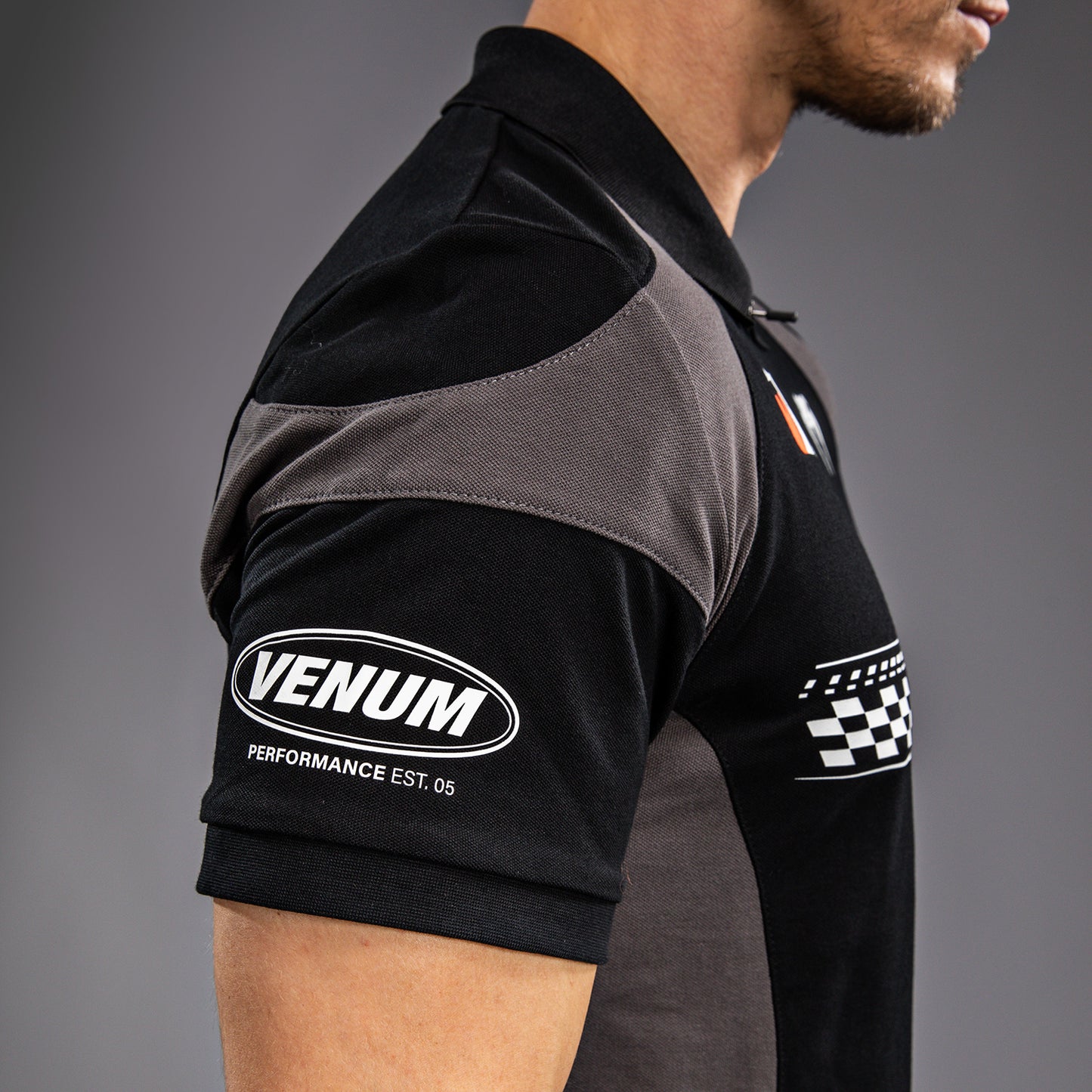 Venum Motorsport Baumwoll-Polo - Tiefschwarz