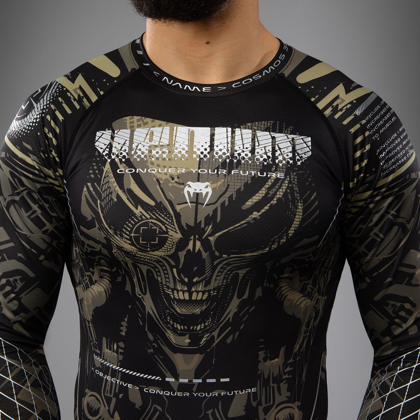 Venum Invader Langarm Rashguard - Schwarz/Sand