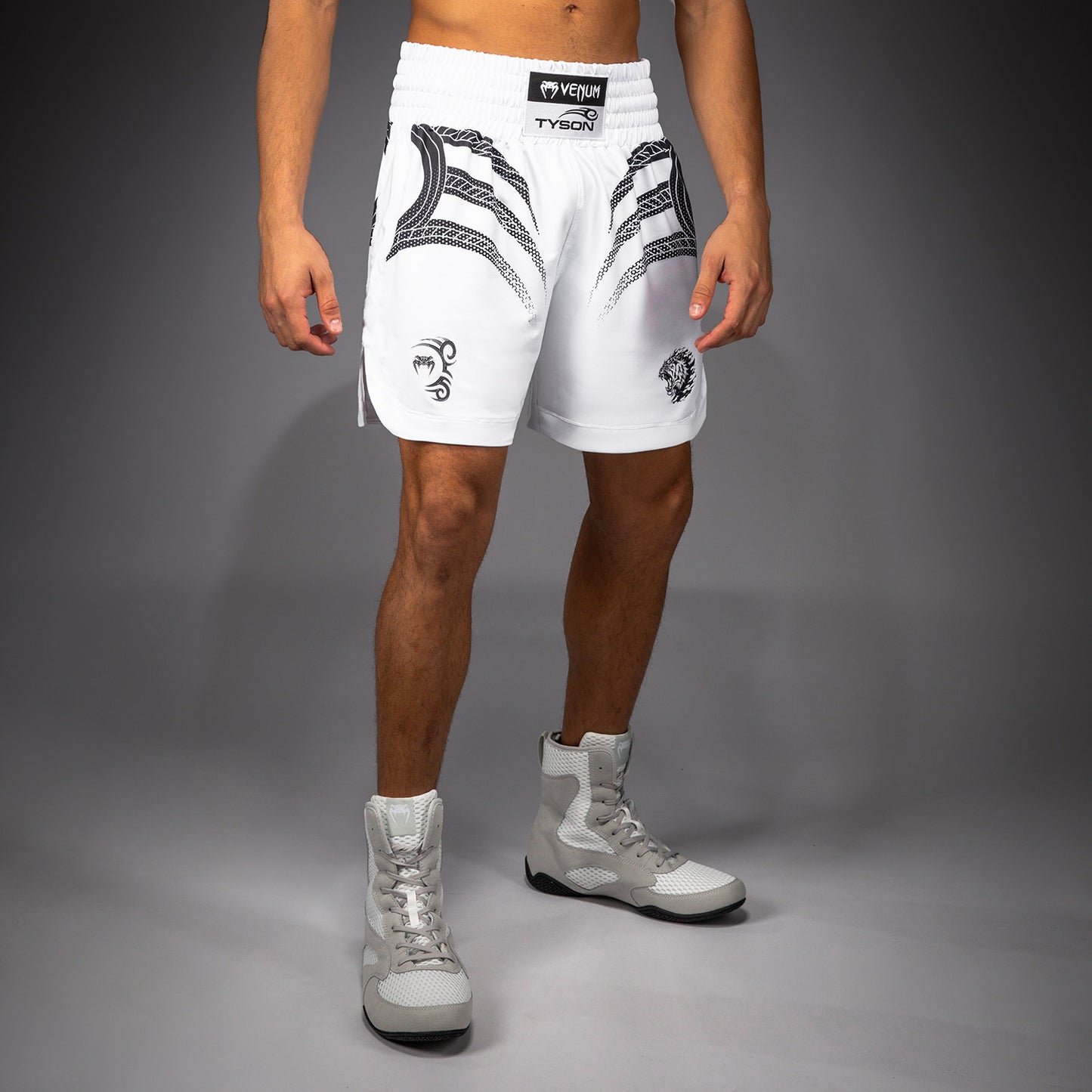Venum x Mike Tyson Tiger Boxshorts - Optisch Weiß/Tiefschwarz