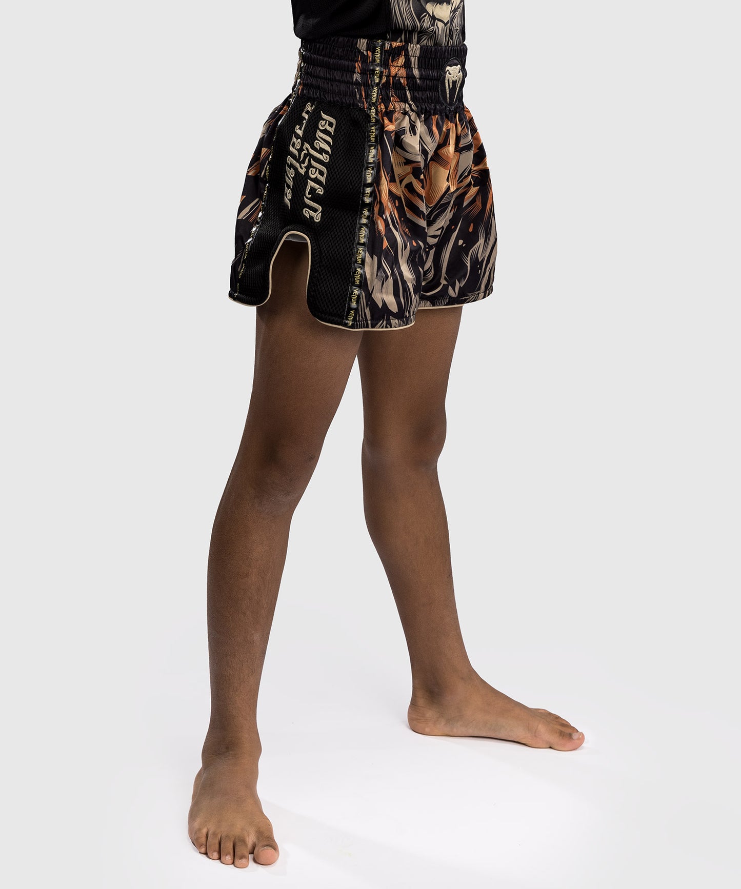 Venum Tiger Kinder Muay Thai Shorts - Schwarz/Neon Orange