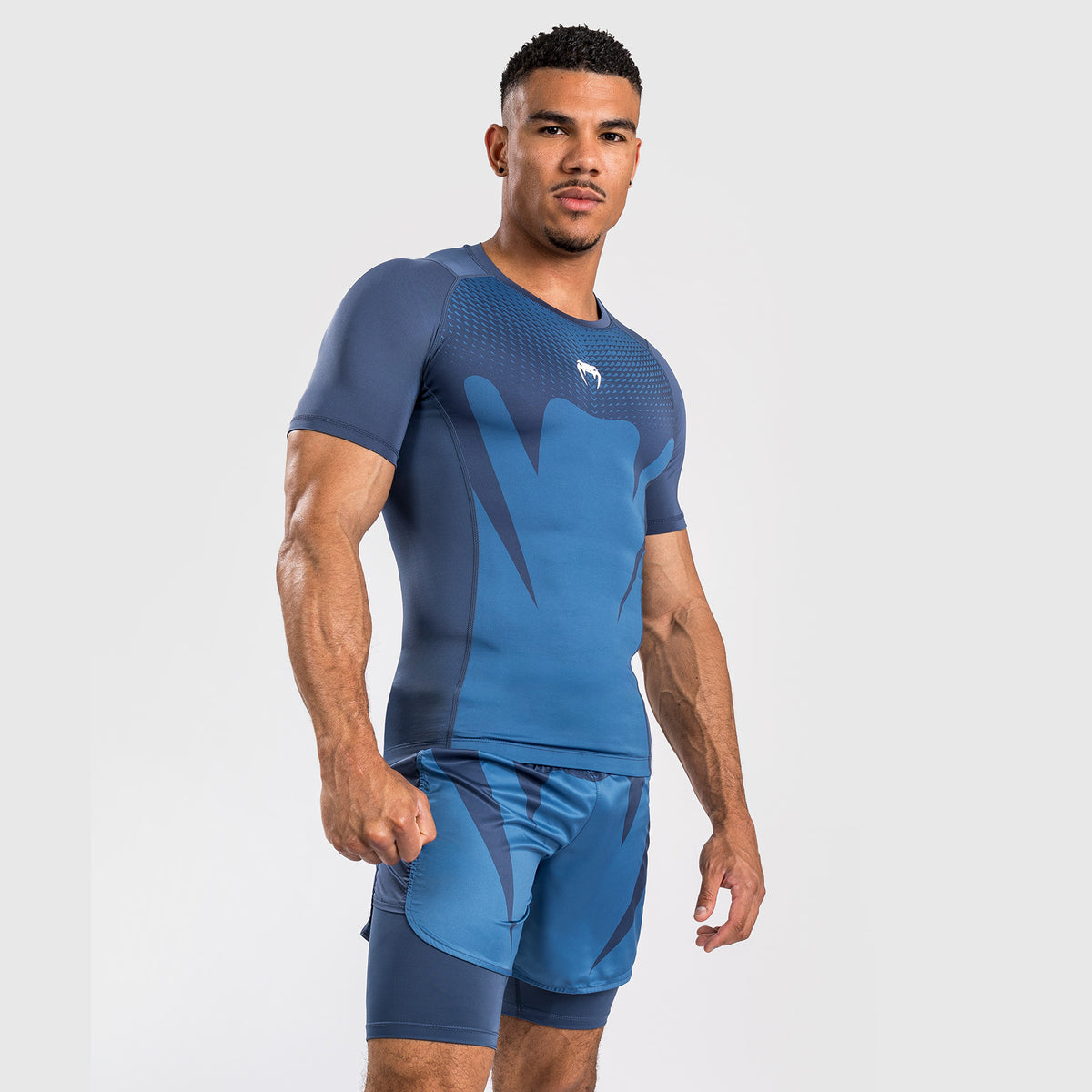 Venum Attack Herren Kurzarm Rashguard - Navyblau