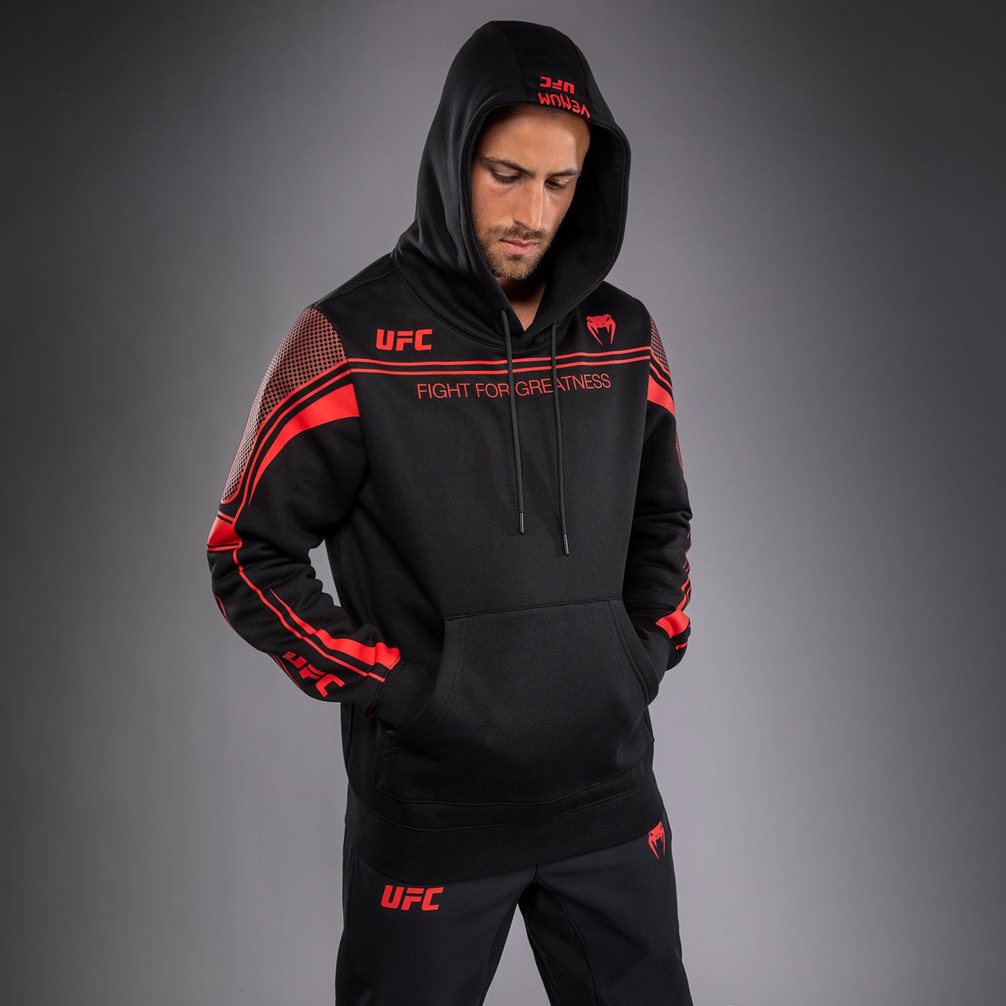 Venum UFC Unity by Venum Authentic Fight Week Herren-Kapuzenpullover - Schwarz