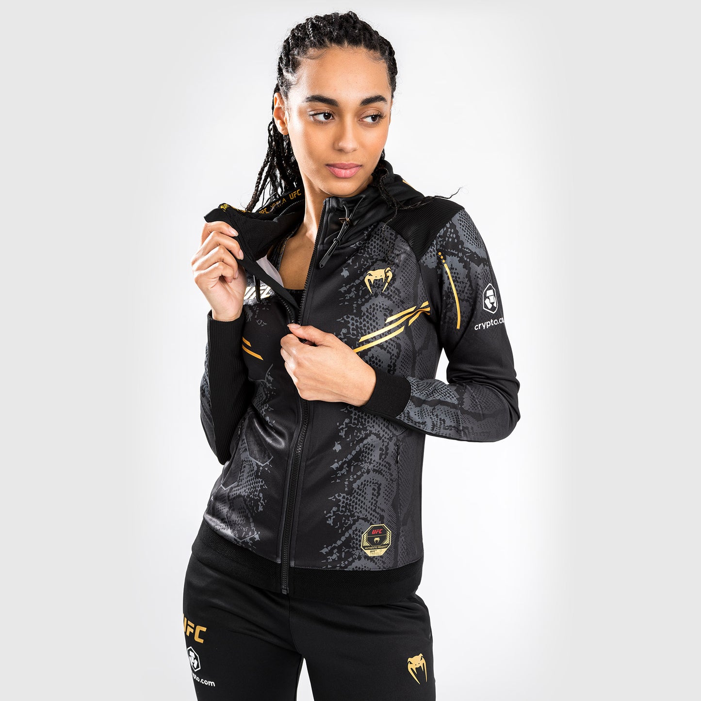 UFC Adrenaline by Venum Personalisiertes Authentic Fight Night Frauen Walkout Hoodie - Champion