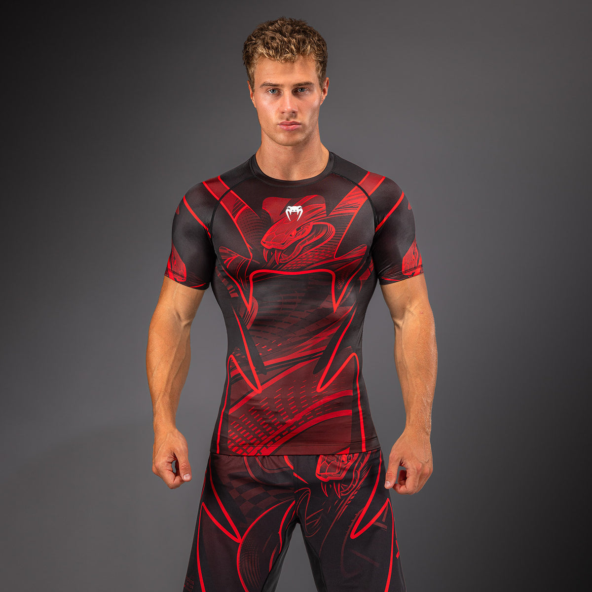 Venum Crimson Viper 2.0 Kurzarm-Rashguard - Schwarz/Rot