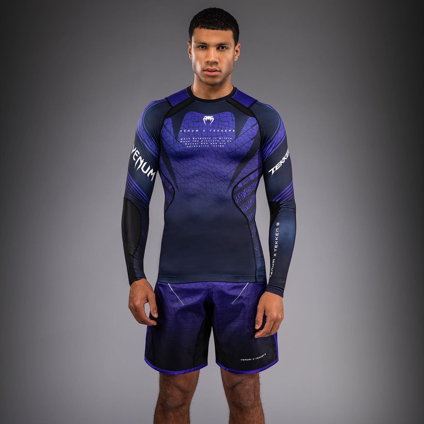 Venum x TEKKEN 8 Langarm Rashguard - Schwarz/Lila
