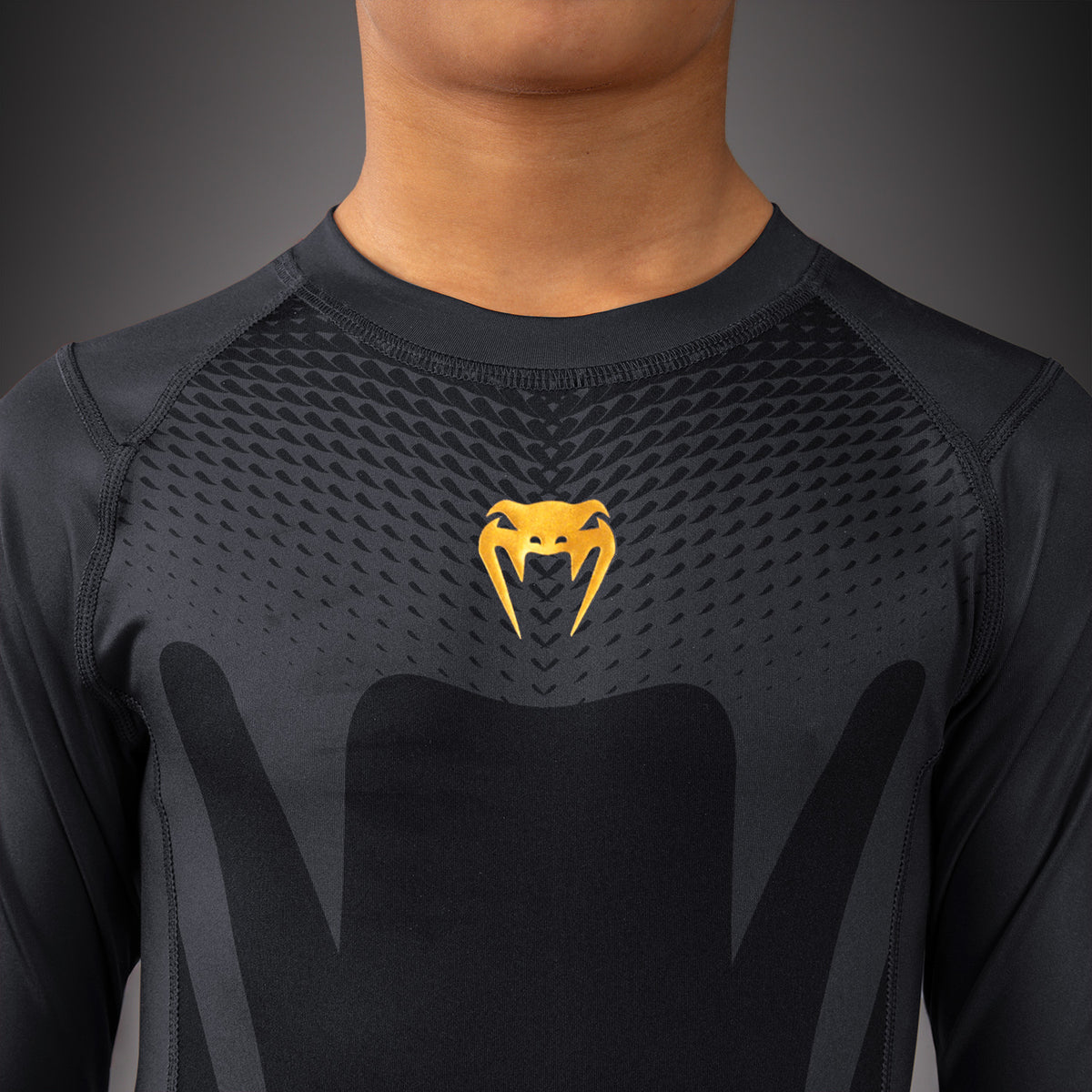 Venum Attack Kurzarm-Rashguard für Kinder - Schwarz/Gold